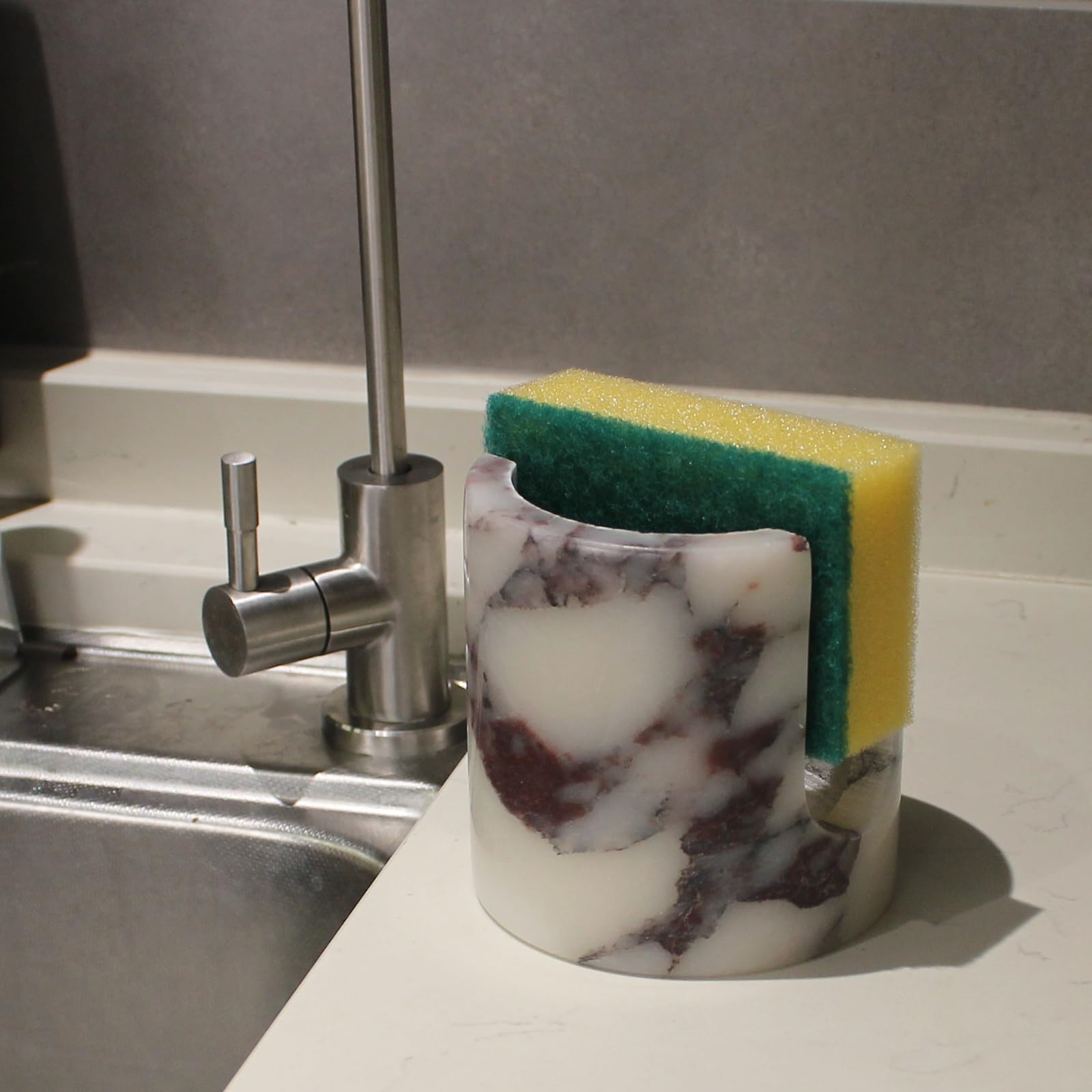 Natural Travertine Marble Sponge Holder for Kitchen Sink