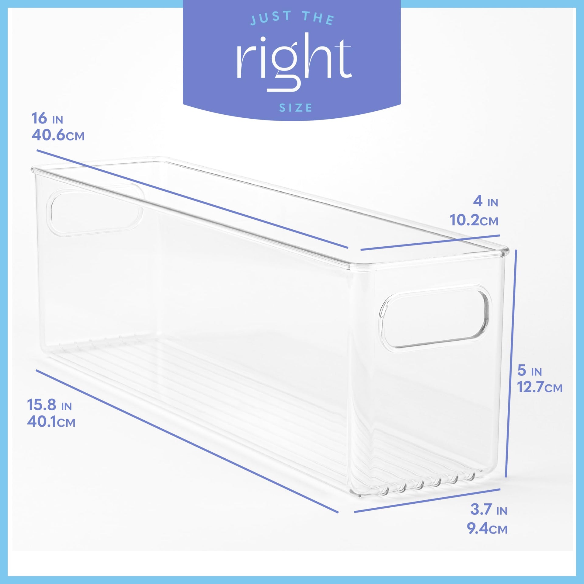 Plastic Food Storage 2 Pack Clear Container Bin with Handles for Organizing Kitchen (2 Count)