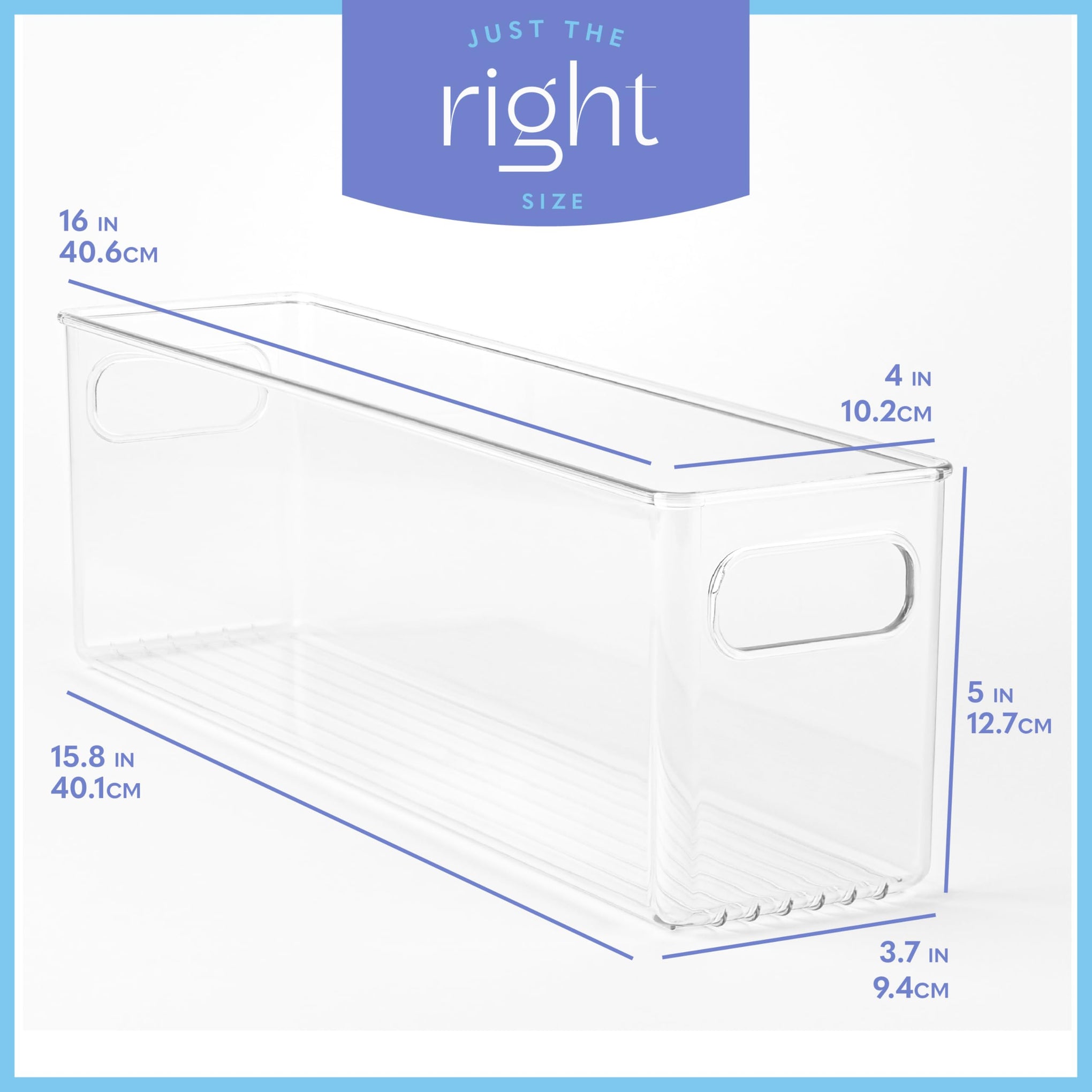 Plastic Food Storage 2 Pack Clear Container Bin with Handles for Organizing Kitchen (2 Count)