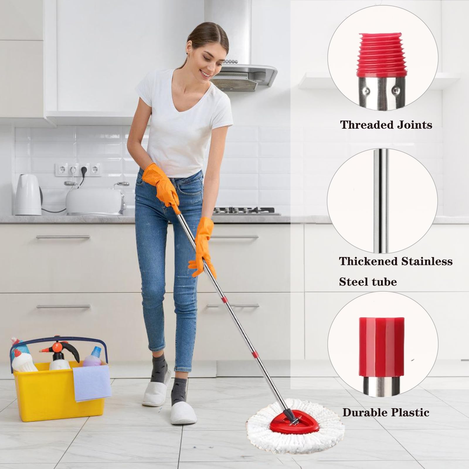 Spin Mop Replacement Handle (2 Count)