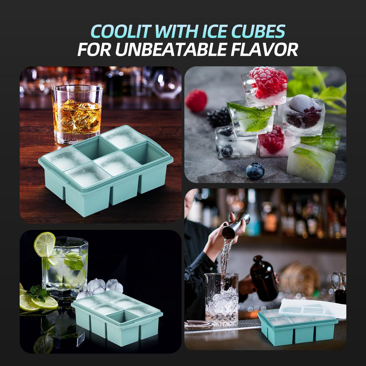 Large Ice Cube Trays for Whiskey (9.9 Ounce)