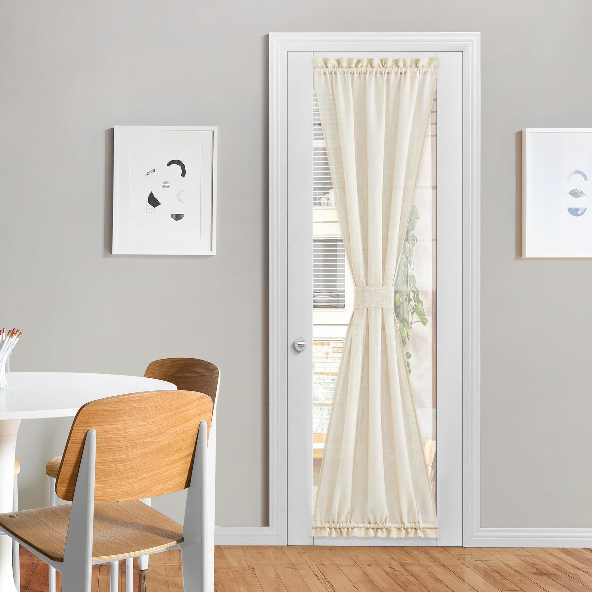 80 Inches Length Door Curtains with Tieback for Window
