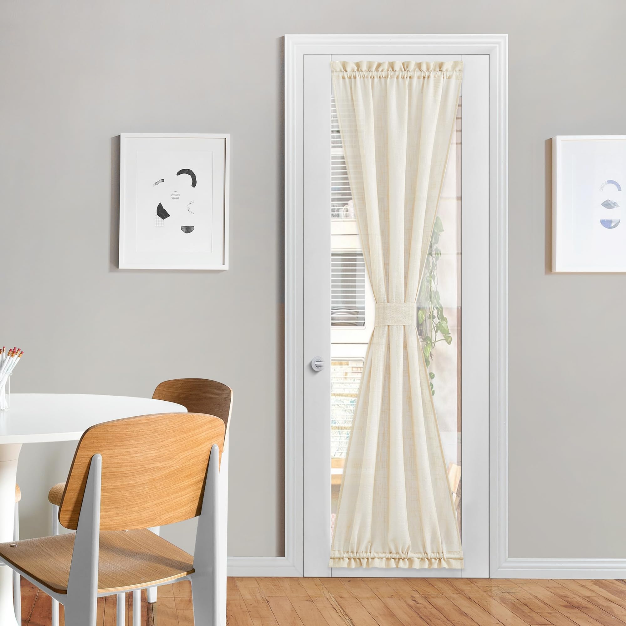 80 Inches Length Door Curtains with Tieback for Window