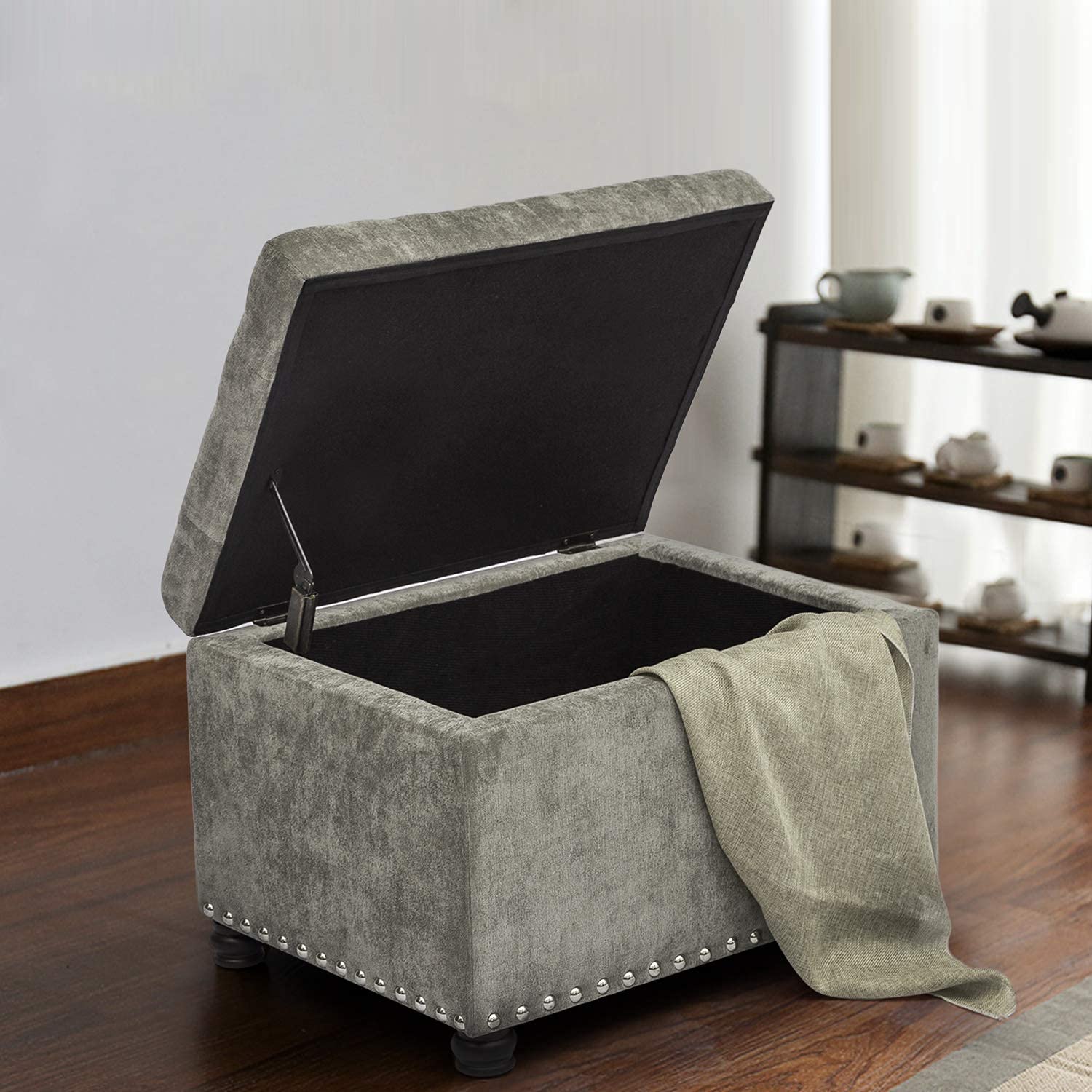 Storage Ottoman Foot Rest Stool