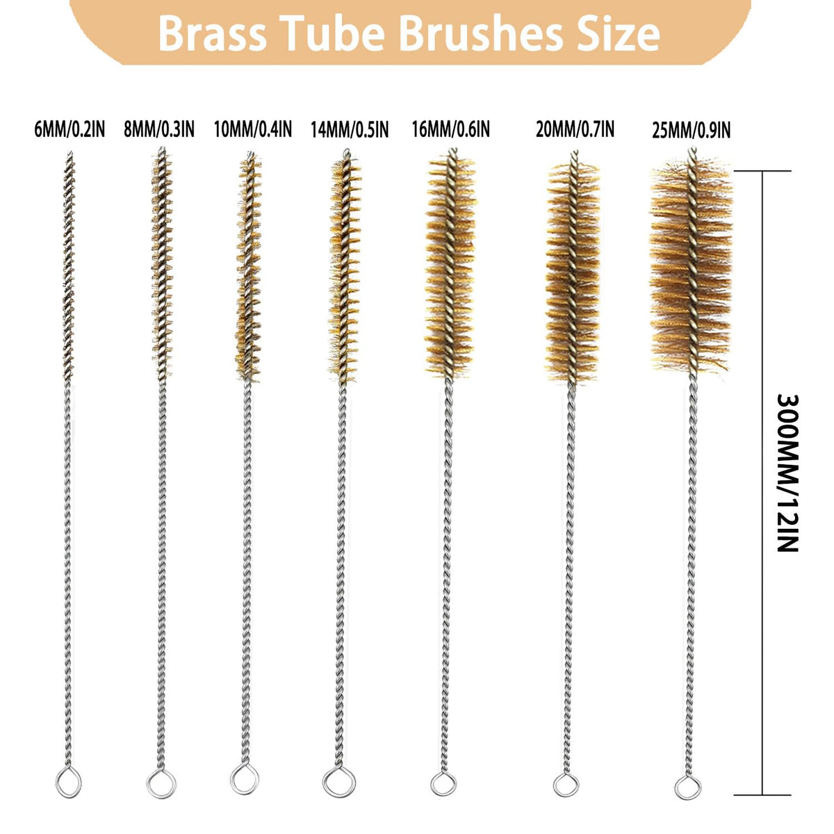 7Pcs Brass Tube Brushes (7 Count)