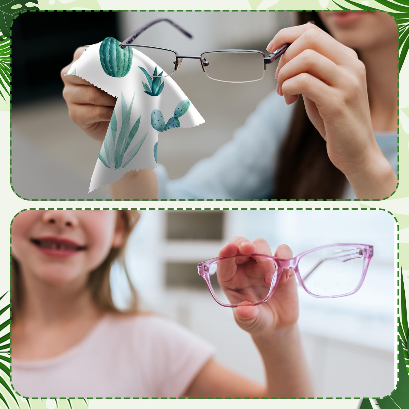 20 Pcs Microfiber Cleaning Cloth for Glasses Plant Microfiber Cloth Soft Multicolor Glasses Cleaner for Eyeglasses Camera Lens Cell Phone Screens