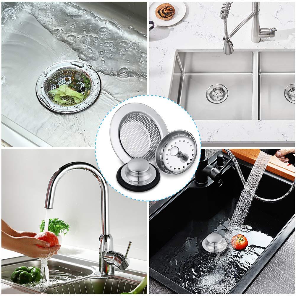 Kitchen Sink Drain Strainer 6 Pack Stainless Steel Sink Stopper (6 Count)