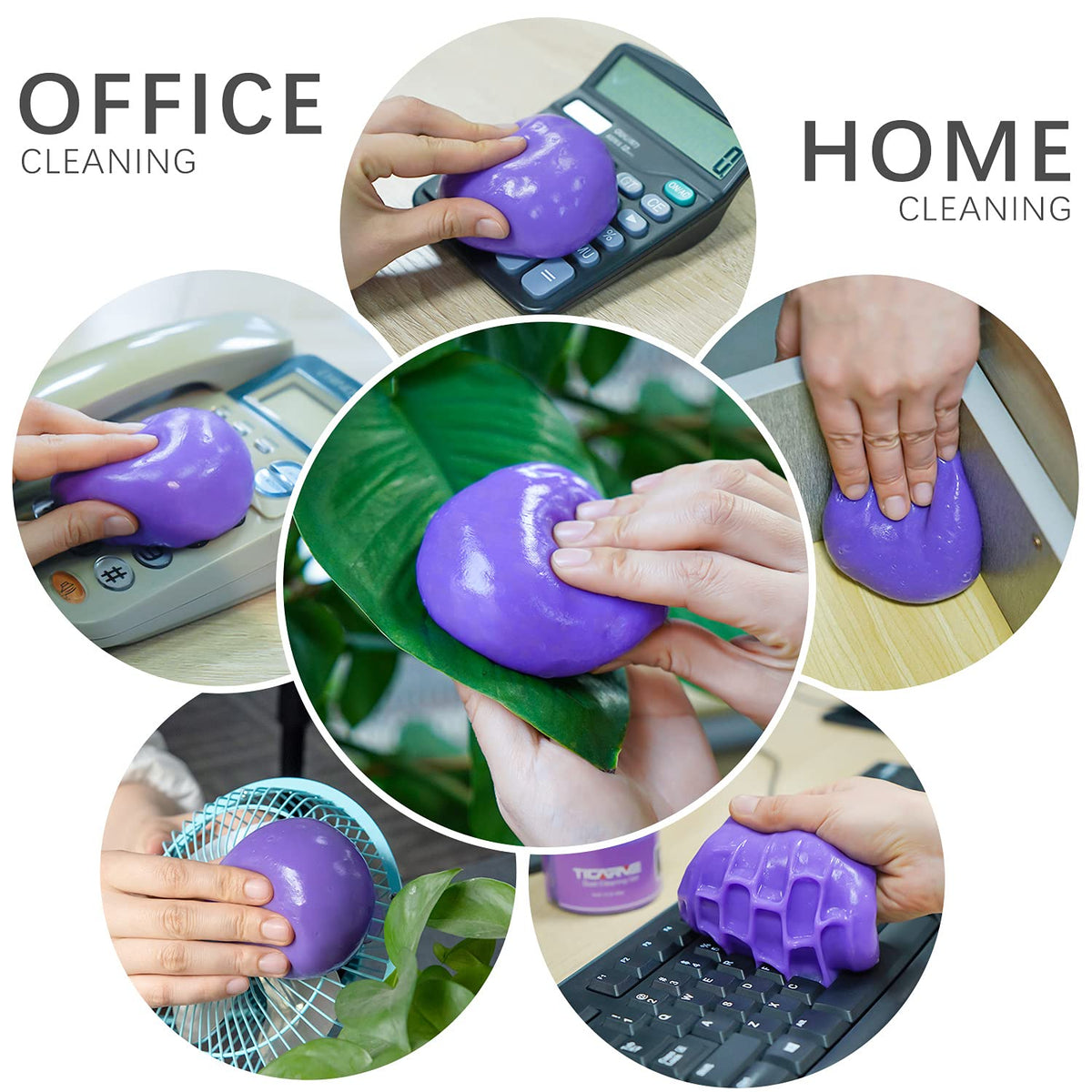 2Pack Cleaning Gel for Car Putty Car Vent Cleaner Cleaning Putty Gel Auto Tools Car Interior Cleaner Dust Mud for Cars and Keyboard Cleaner Slime Purple (11.28 Ounce)