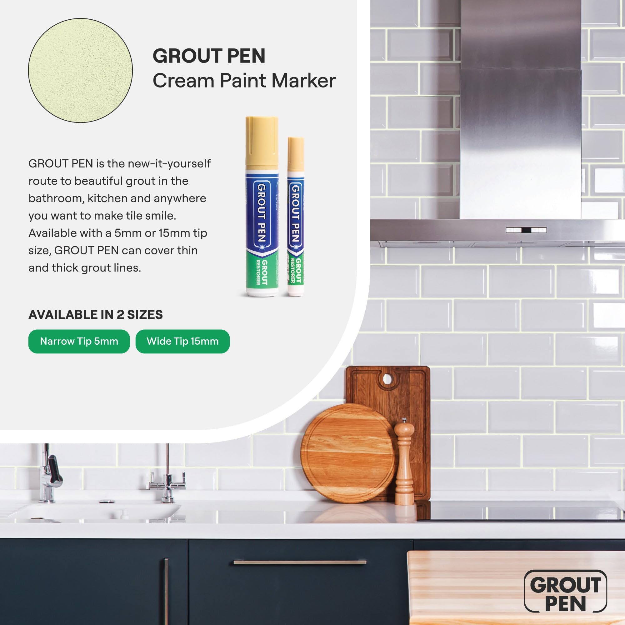 Grout Pen Cream Tile Grout Paint Marker (3 Count)