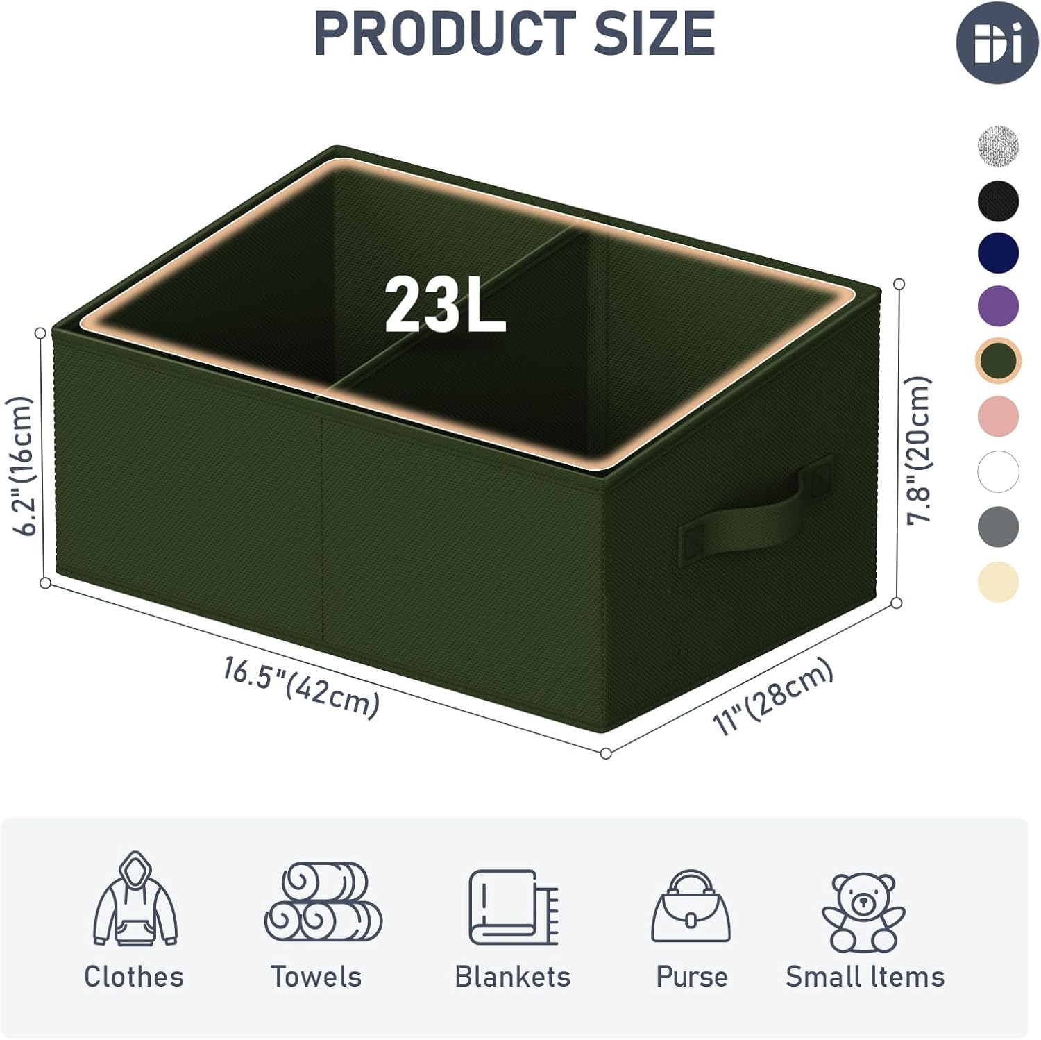 Large Closet Shelf Organizer Bins 4 Packs with Handles and Divider (4 Count)