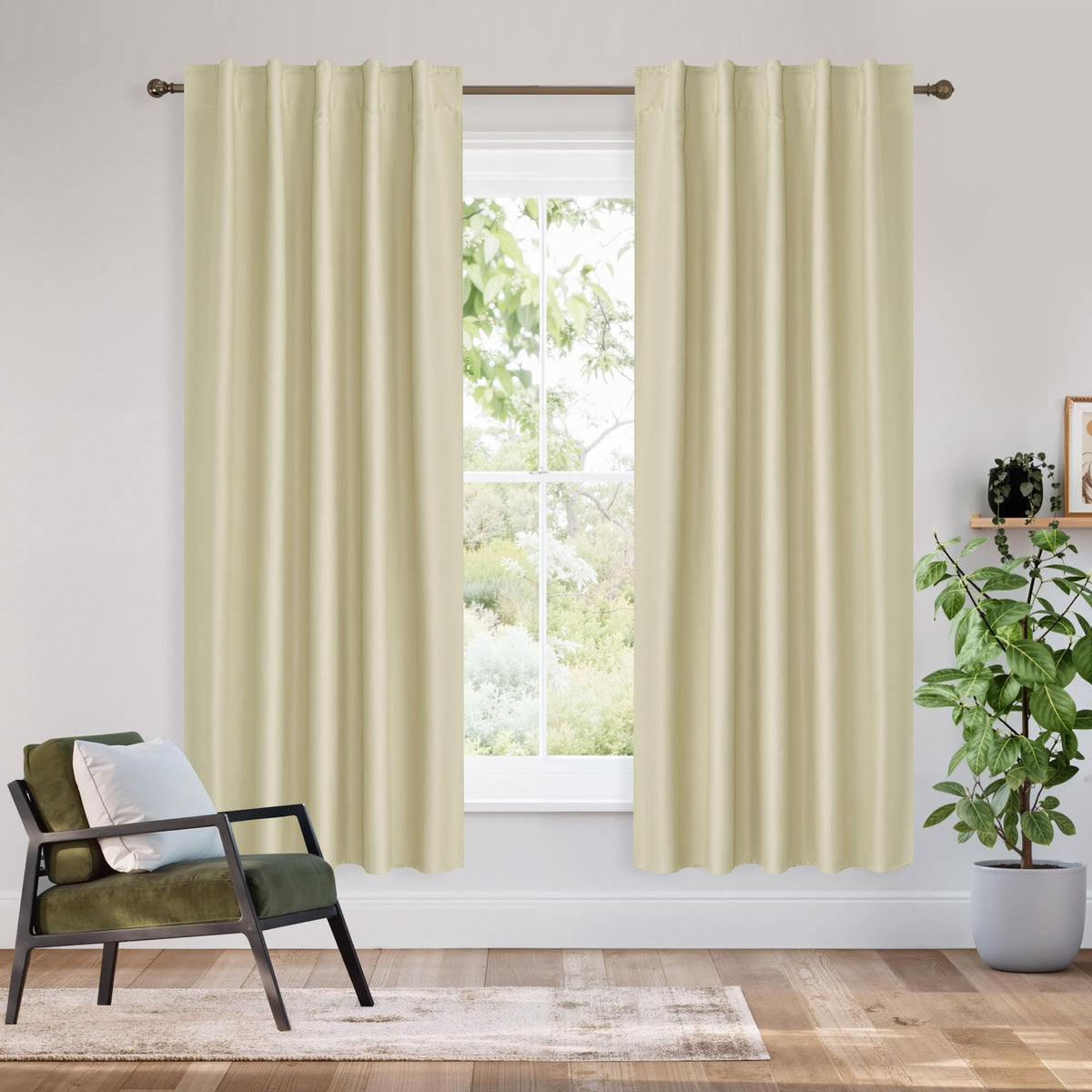 100% Blackout Short Curtains for Small Window (2 Count)