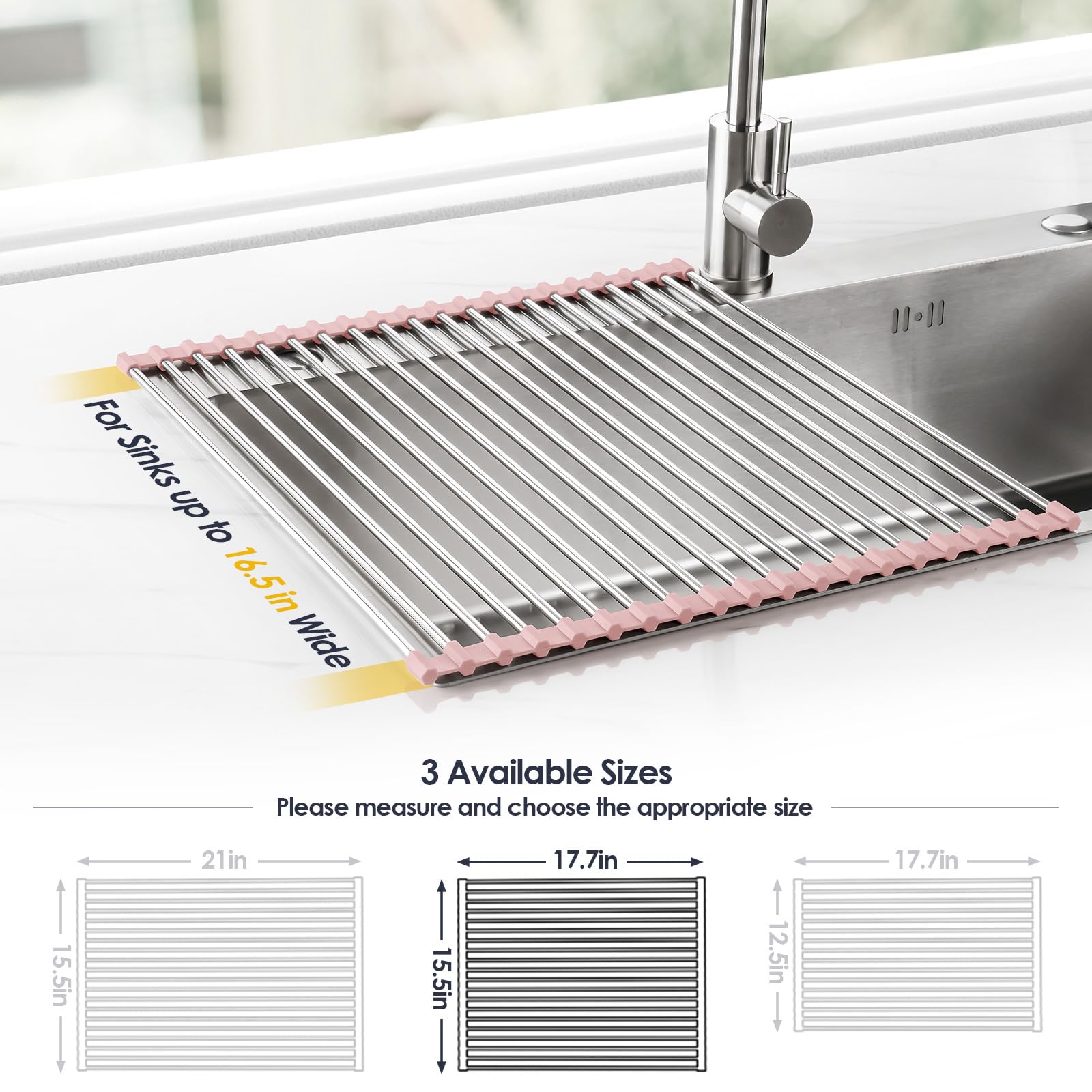 Roll Up Dish Drying Rack Over Sink