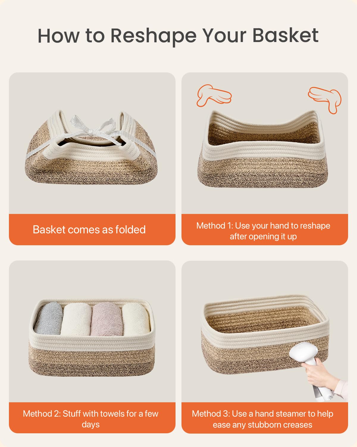 Small Woven Storage Basket for Organizing (3 Count)