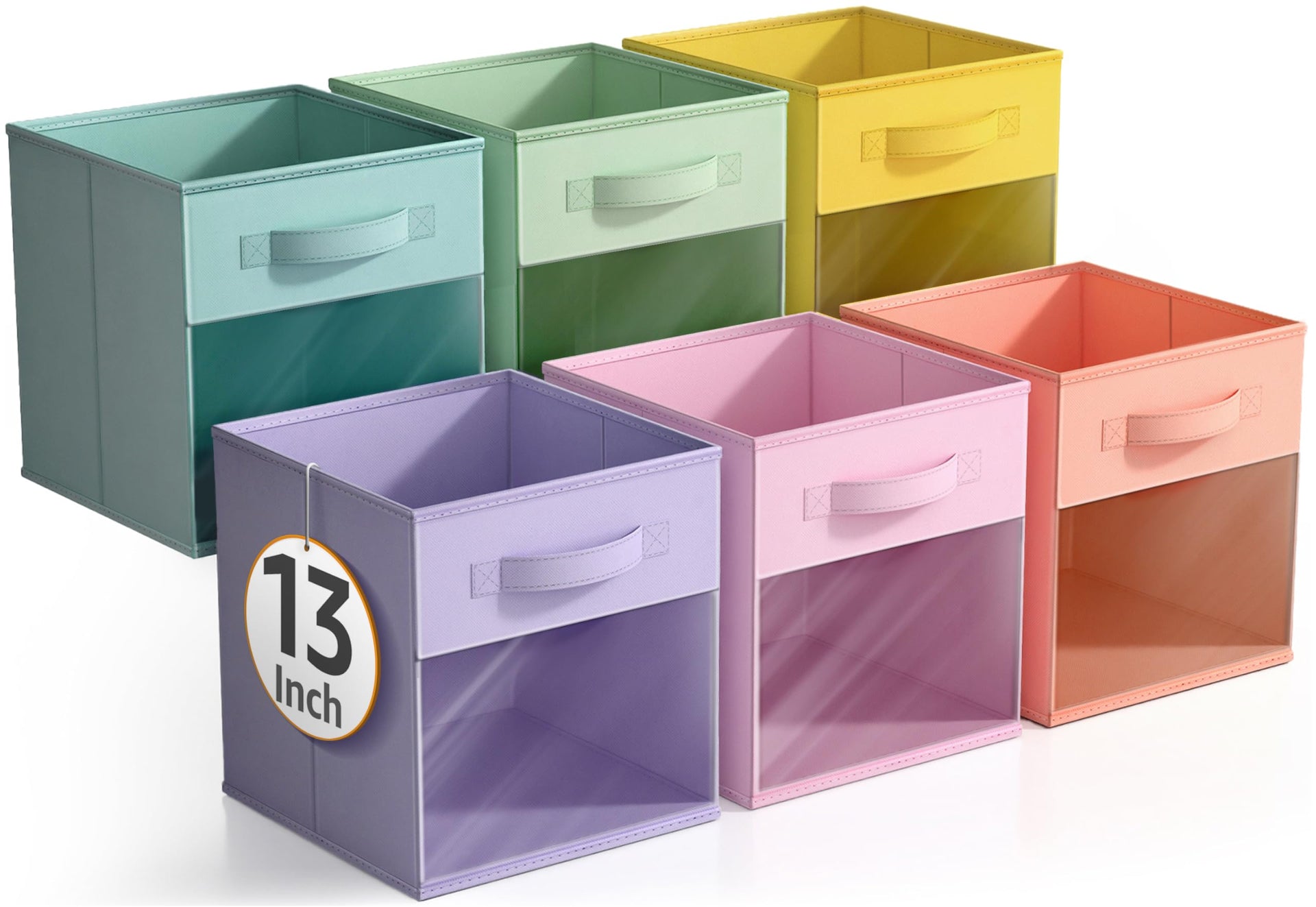 13 Inch Storage Bins with Clear Window (6 Count)