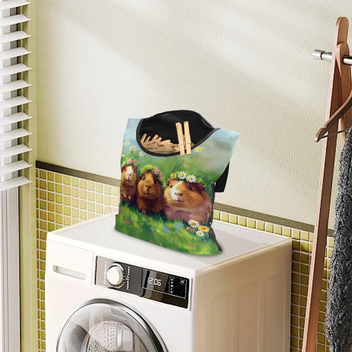 Guinea Pig Clothespin Bag Space