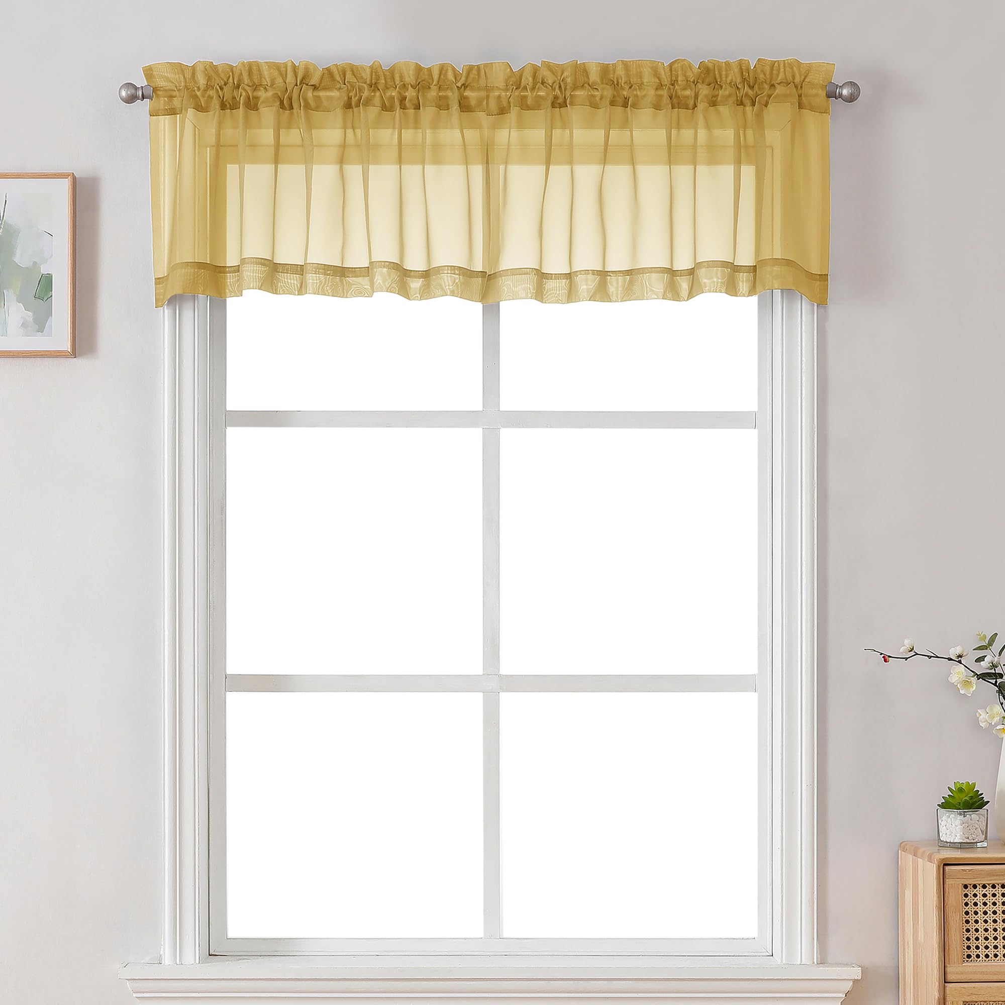 Gold Sheer Valances for Windows (2 Count)