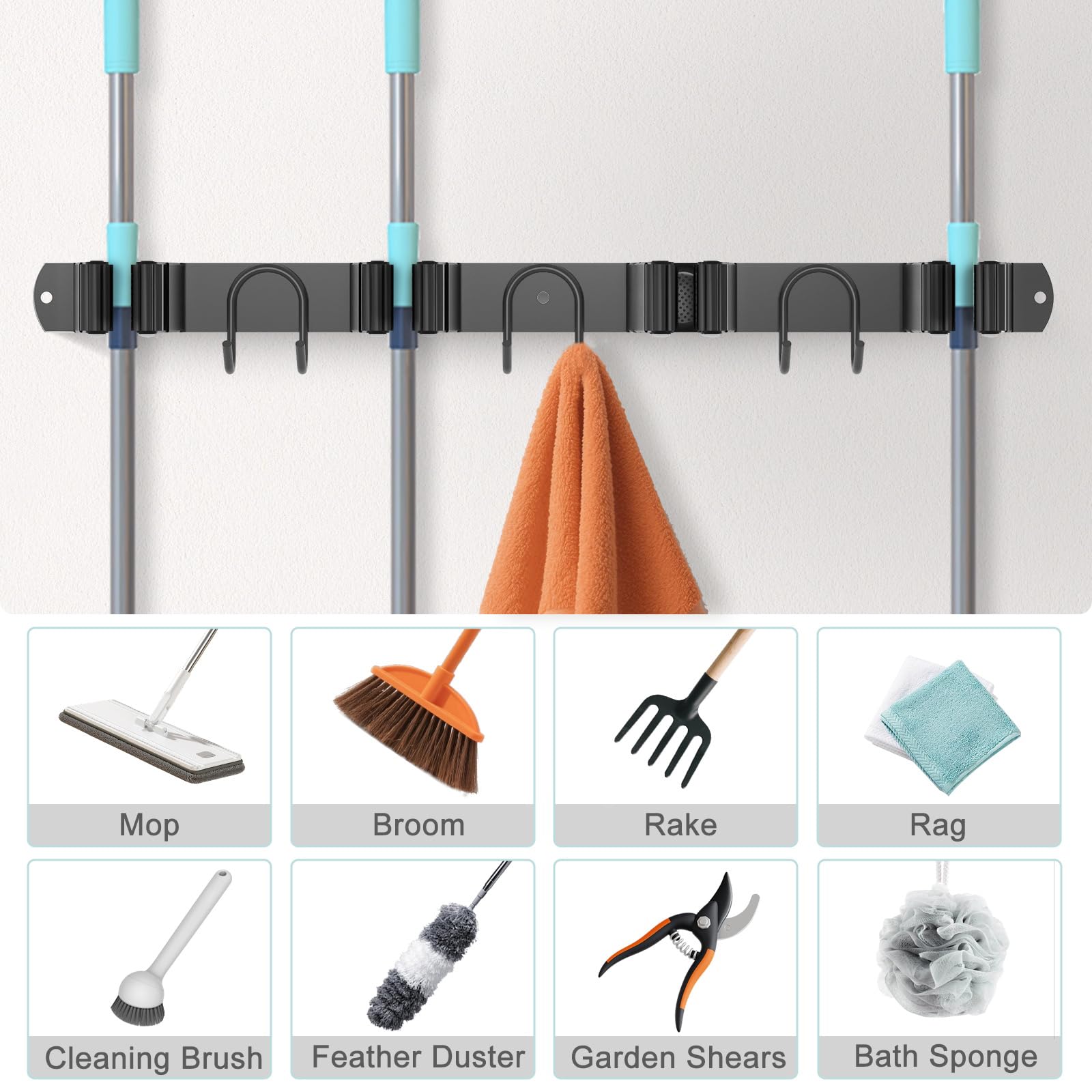 Broom Holder Wall Mount (2 Count)