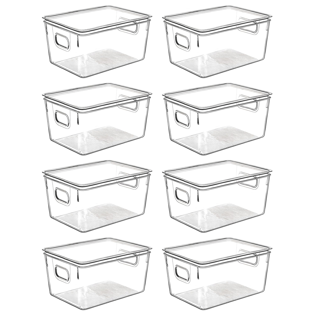 Clear Plastic Storage Bins with Lids (8 Count)