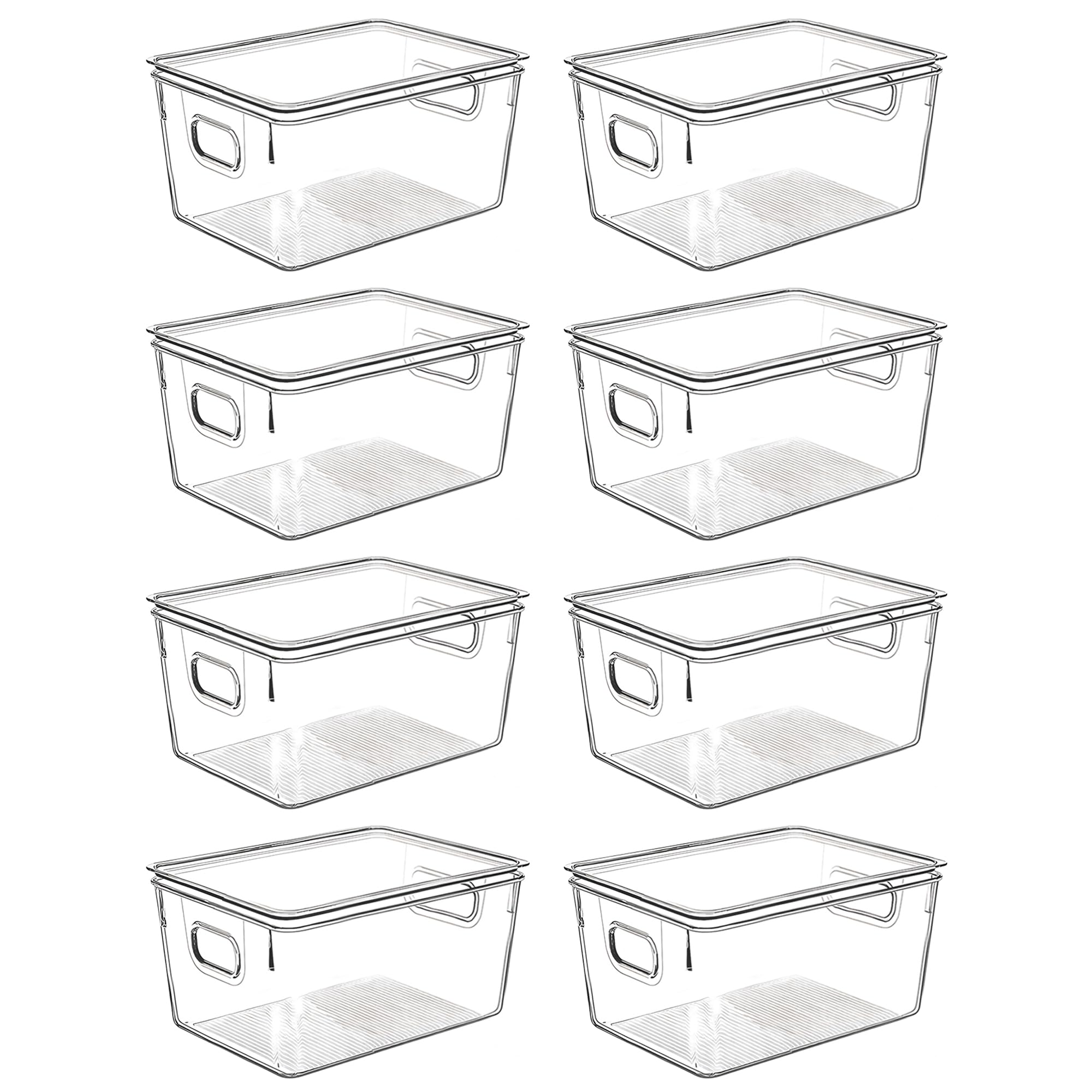 Clear Plastic Storage Bins with Lids (8 Count)