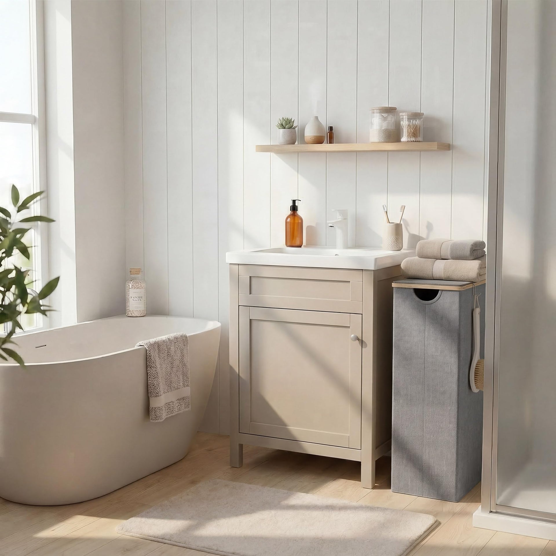 Slim Laundry Basket with Lid