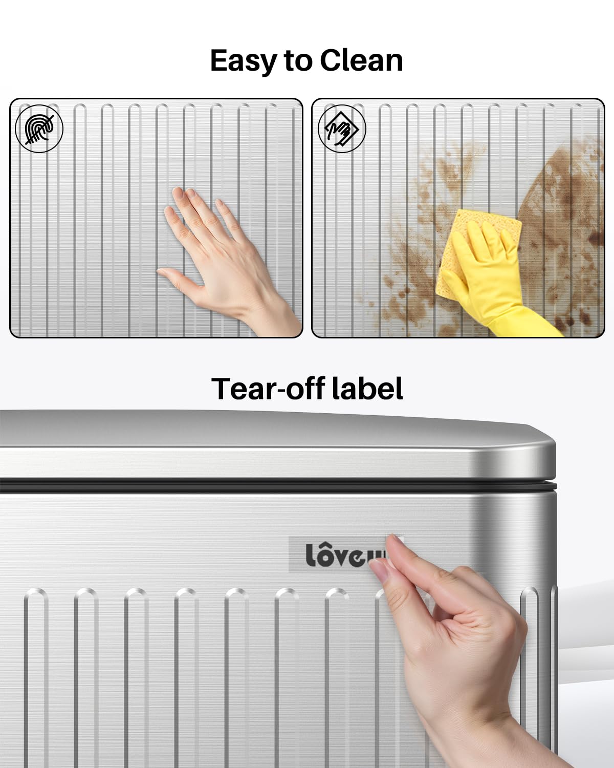 60 Liter 16 Gallon Stainless Steel Trash Can with Soft