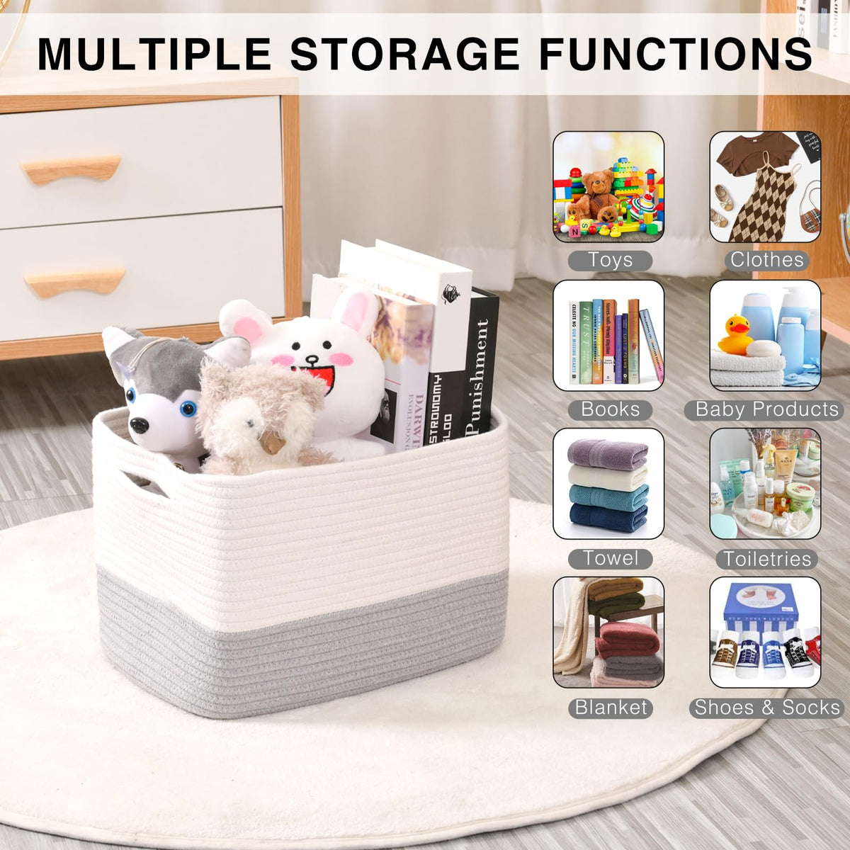 Storage Baskets for Organizing Shelves (3 Count)