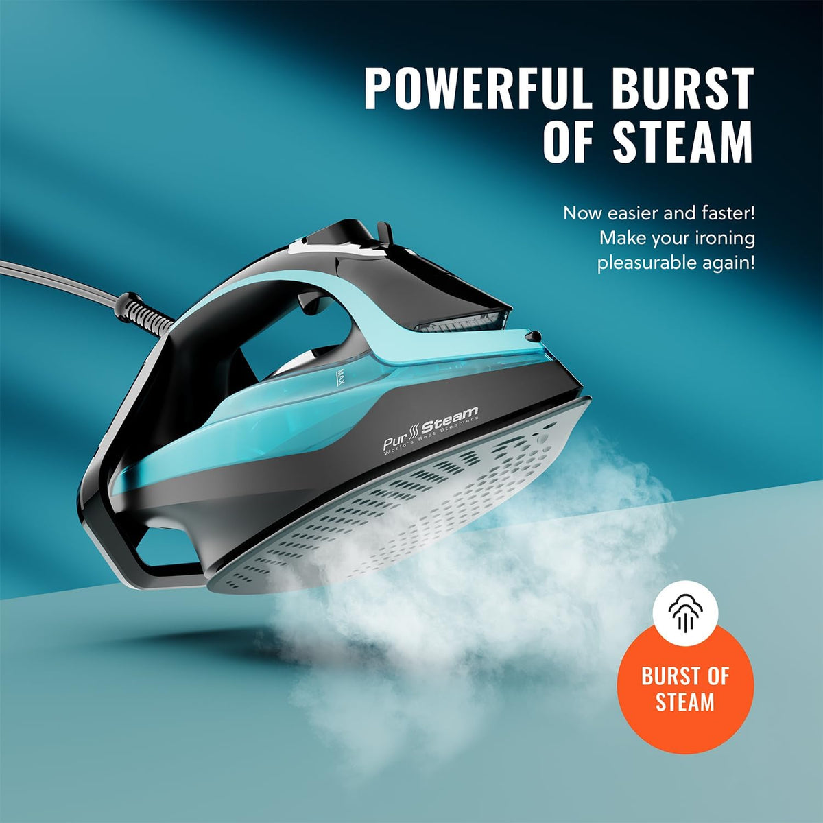 PurSteam SteamTech Steam Iron with LED Display