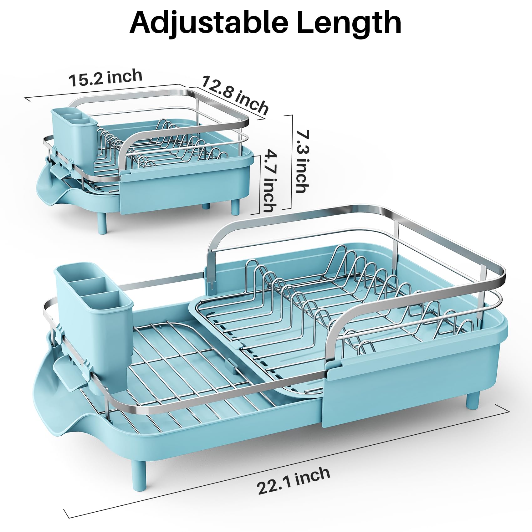 Expandable Dish Drying Rack for Kitchen Counter