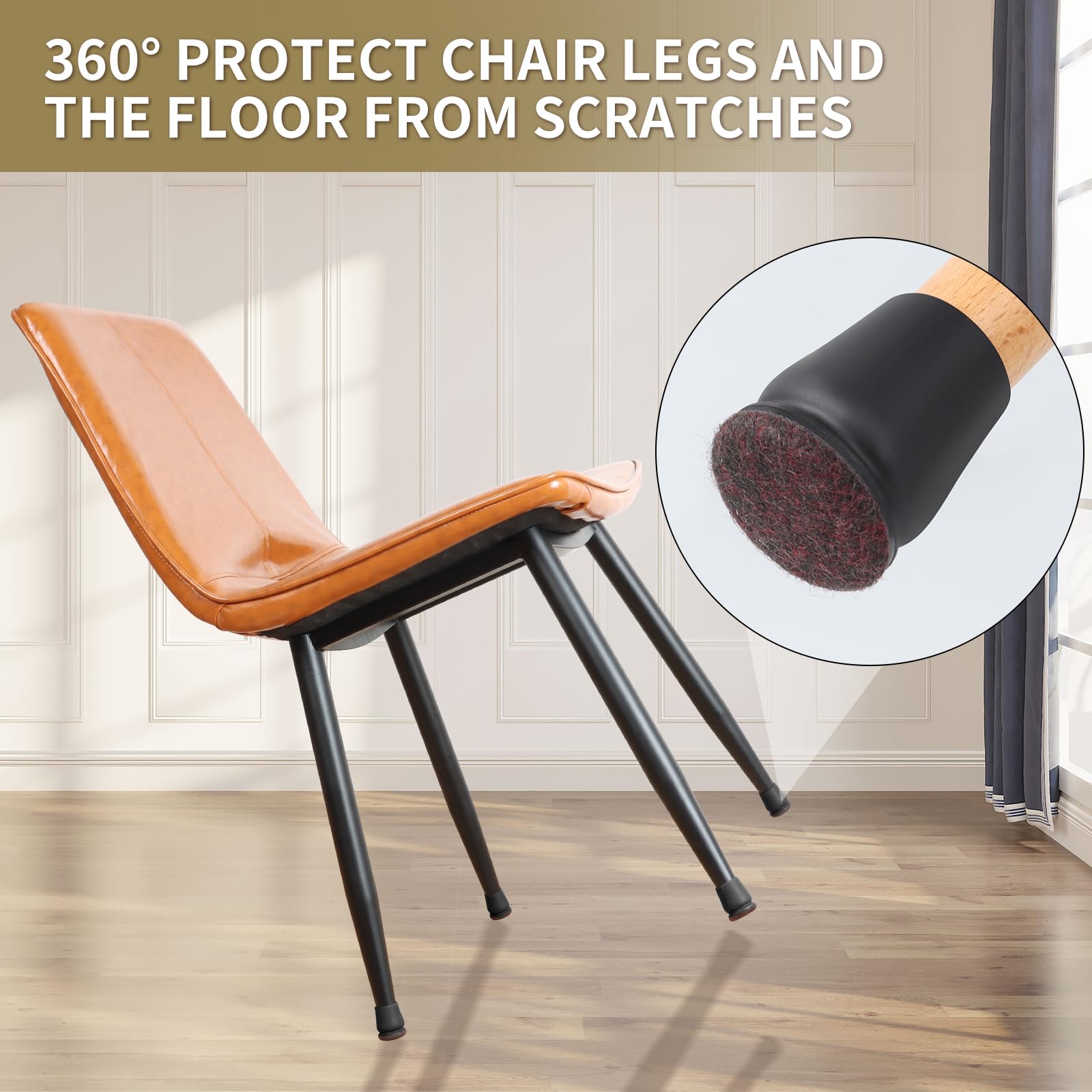 24 Pcs Small Silicone Chair Leg Floor Protectors for Hardwood Floors (24 Count)