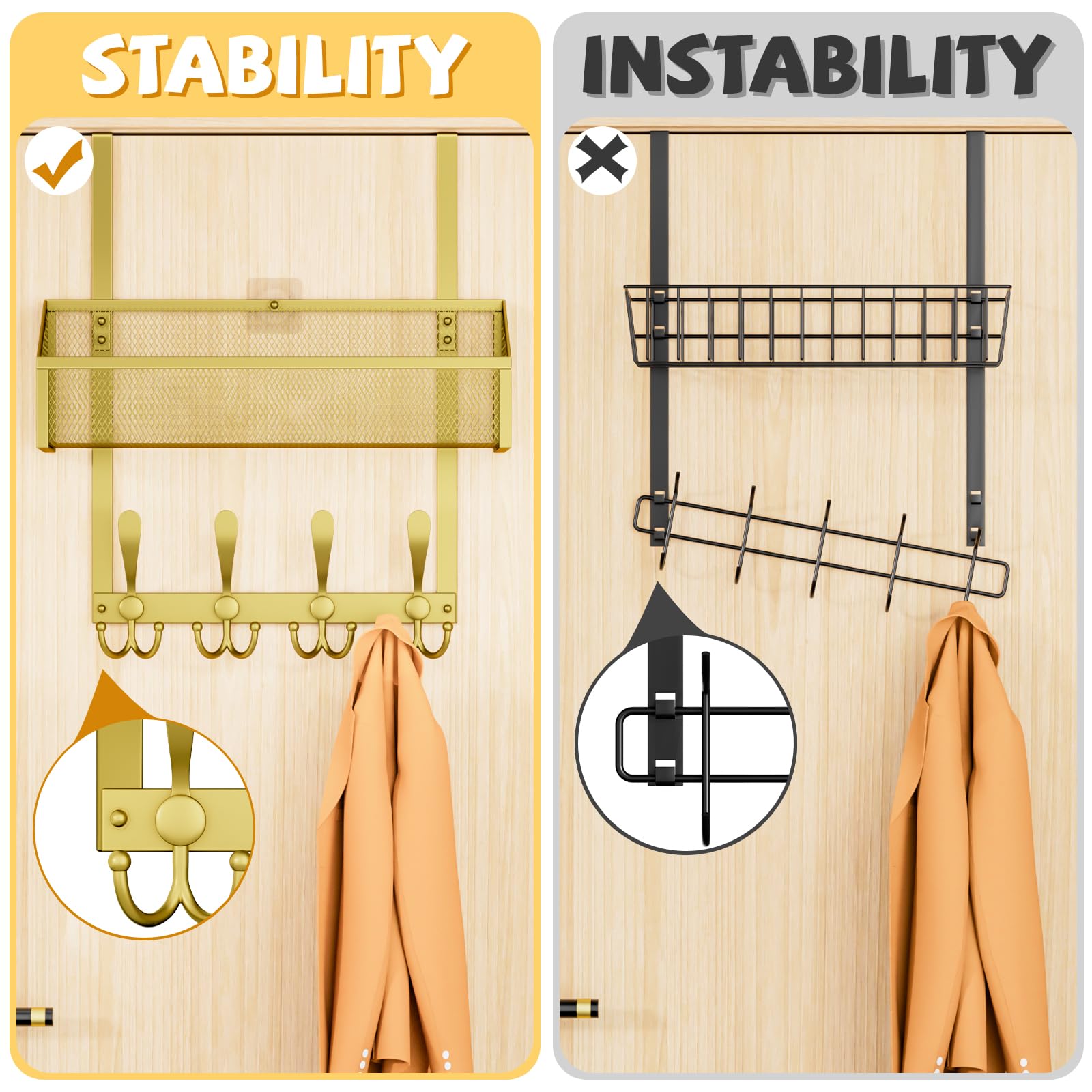 Over The Door Hooks Organizer