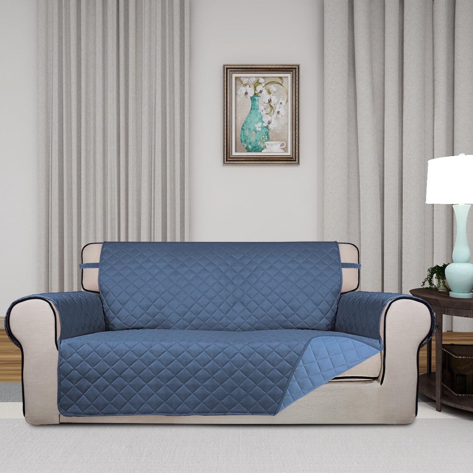 Reversible Quilted Couch Covers for Dogs Loveseat Sofa Cover 54"