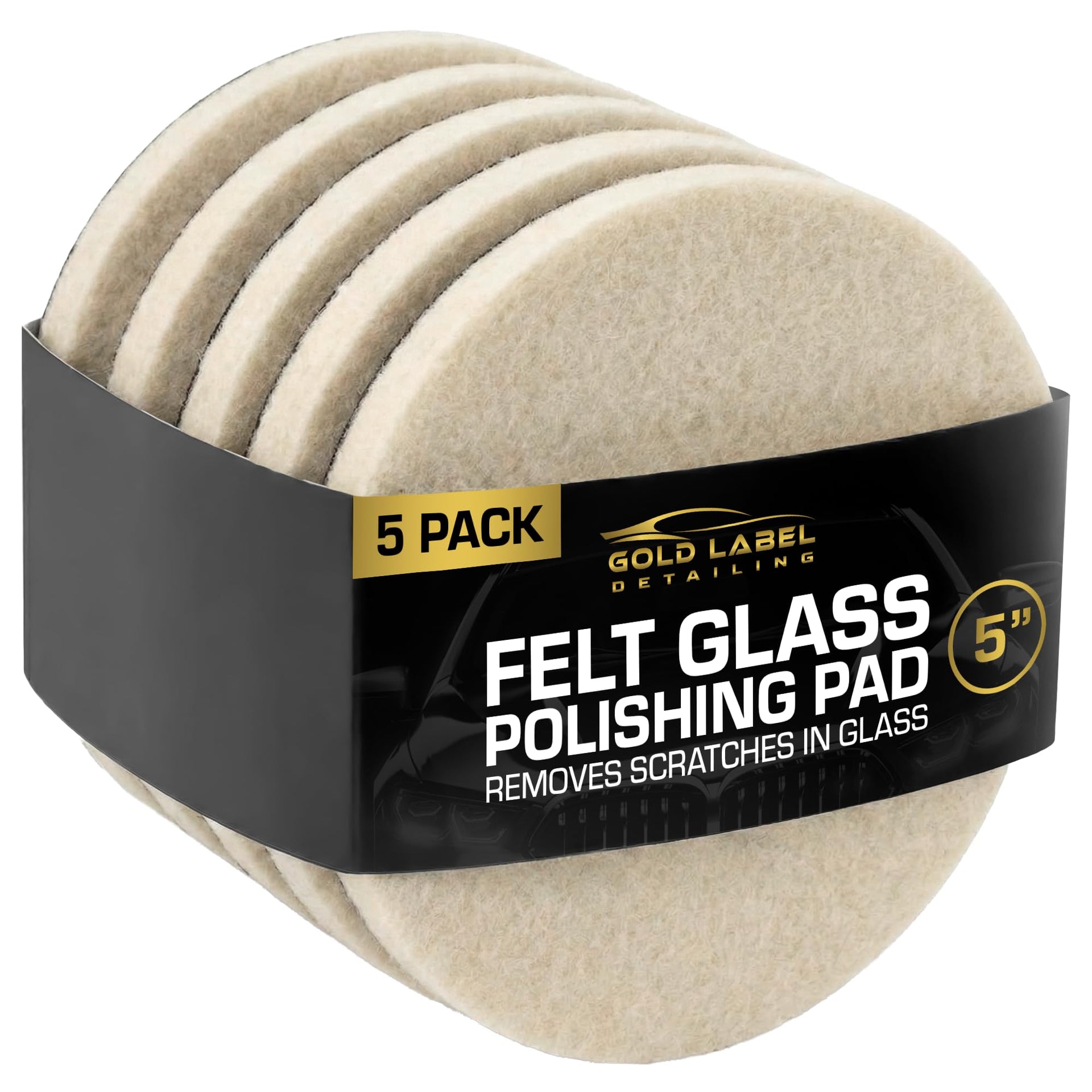Glass Polishing Pad Discs for Use with Cerium Oxide 5 Pack (5 Count)