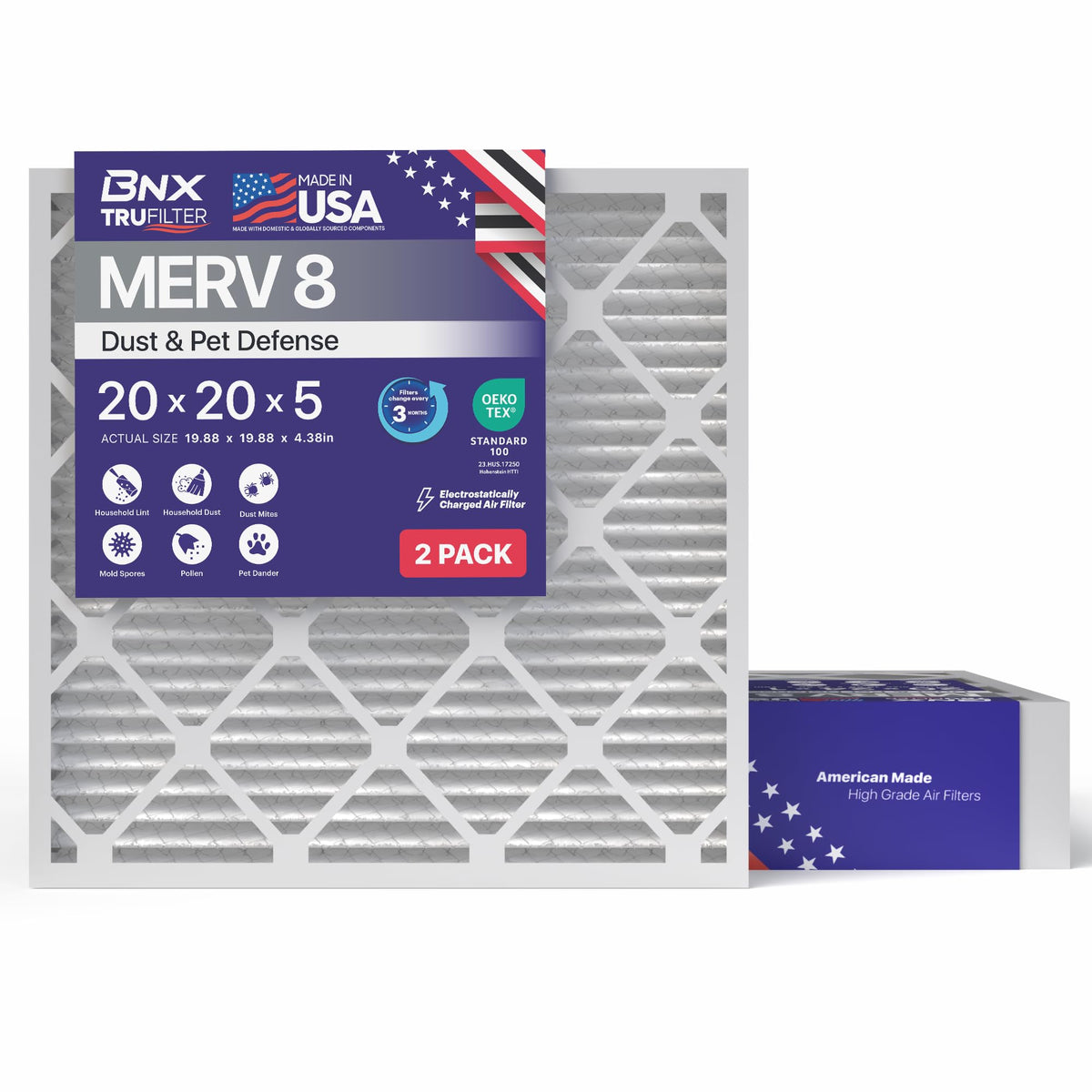 TruFilter 20x20x5 MERV 8 Air Filter (2 Count)