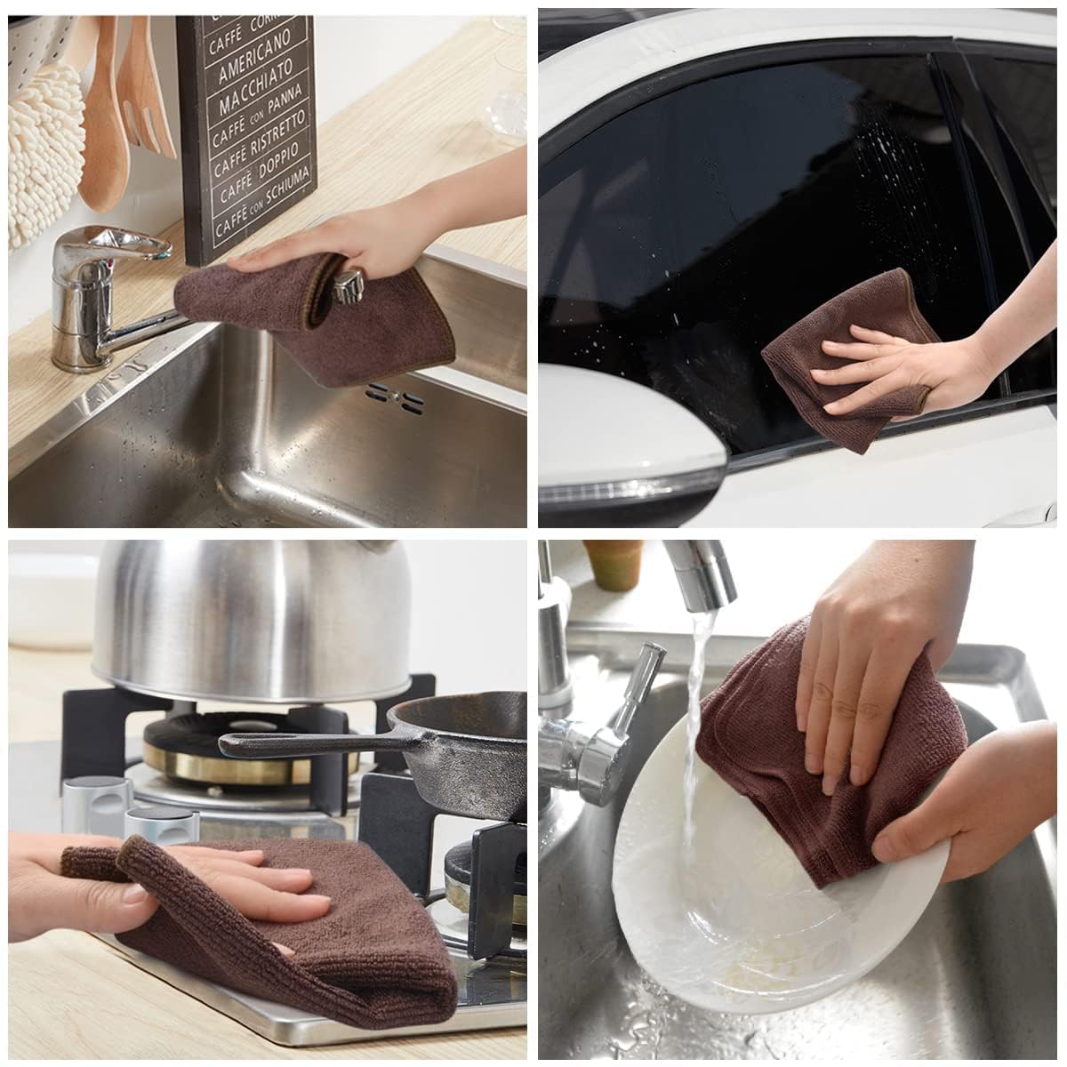 Dish Cloths for Washing Dishes with Scrub Side (10 Count)