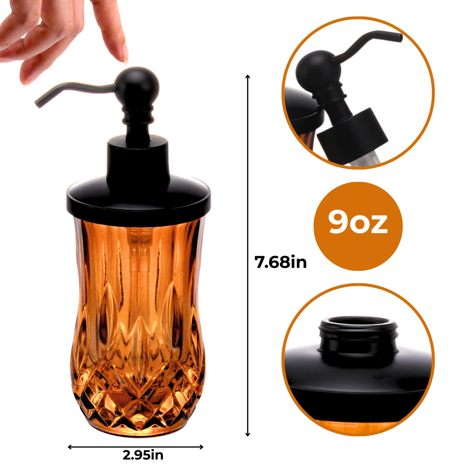 9Oz Amber Soap Dispenser