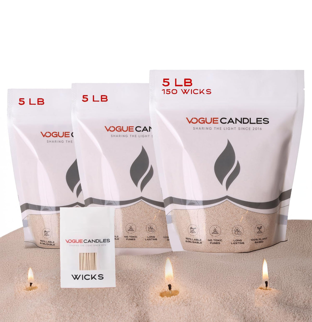 Vogue Candles Nude Pearled Candle Sand Wax Kit (240 Ounce)