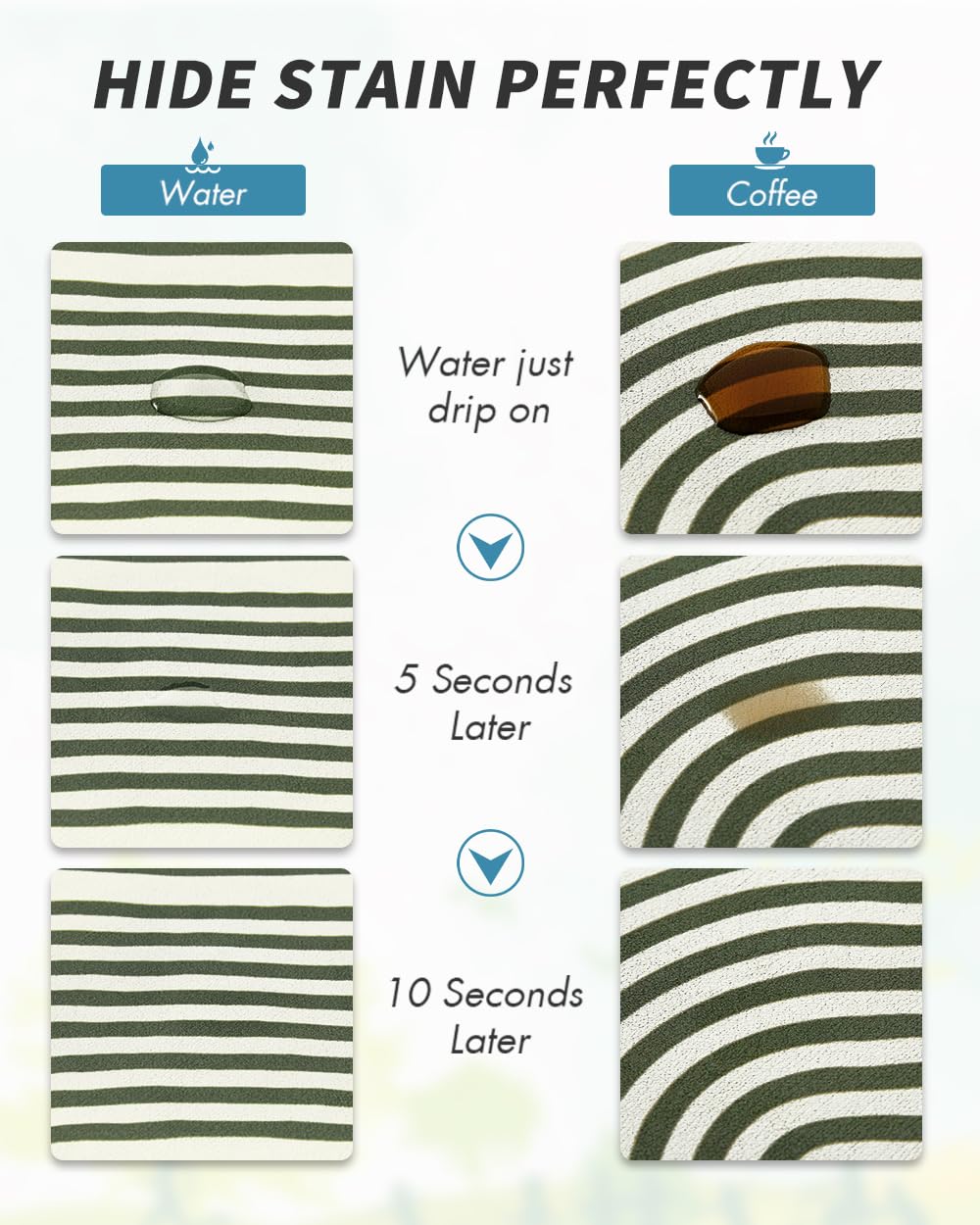 Coffee Mat Hide Stain Rubber Backed Absorbent Dish Drying Mat for Kitchen Counter