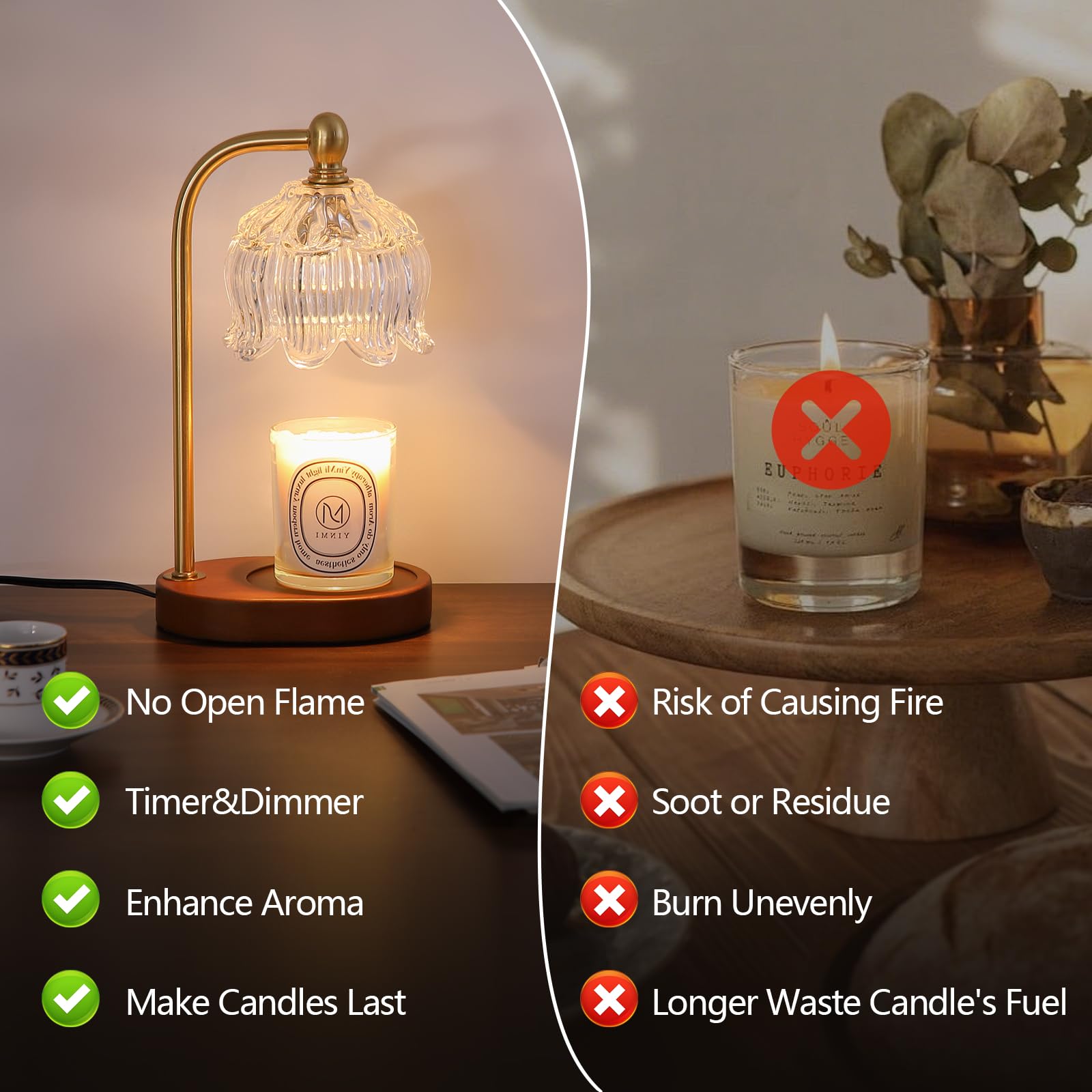 Candle Warmer Lamp with Timer Dimmable