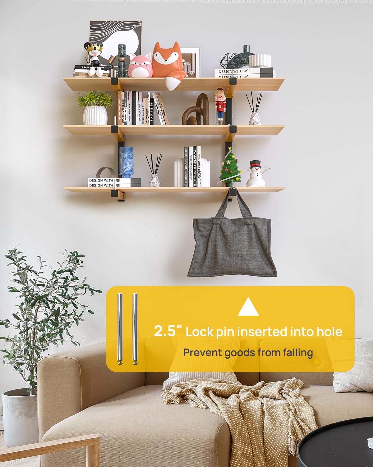Lumber Rack Wall Mount Storage Racks Folding Wood Organizer Heavy Duty Shelf Brackets With 6 (4 Count)