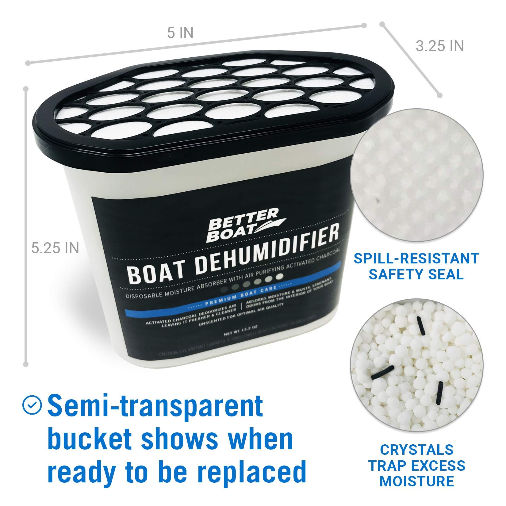 Moisture Absorber 6 Pack with Activated Charcoal Dehumidifier Bucket (6 Count)