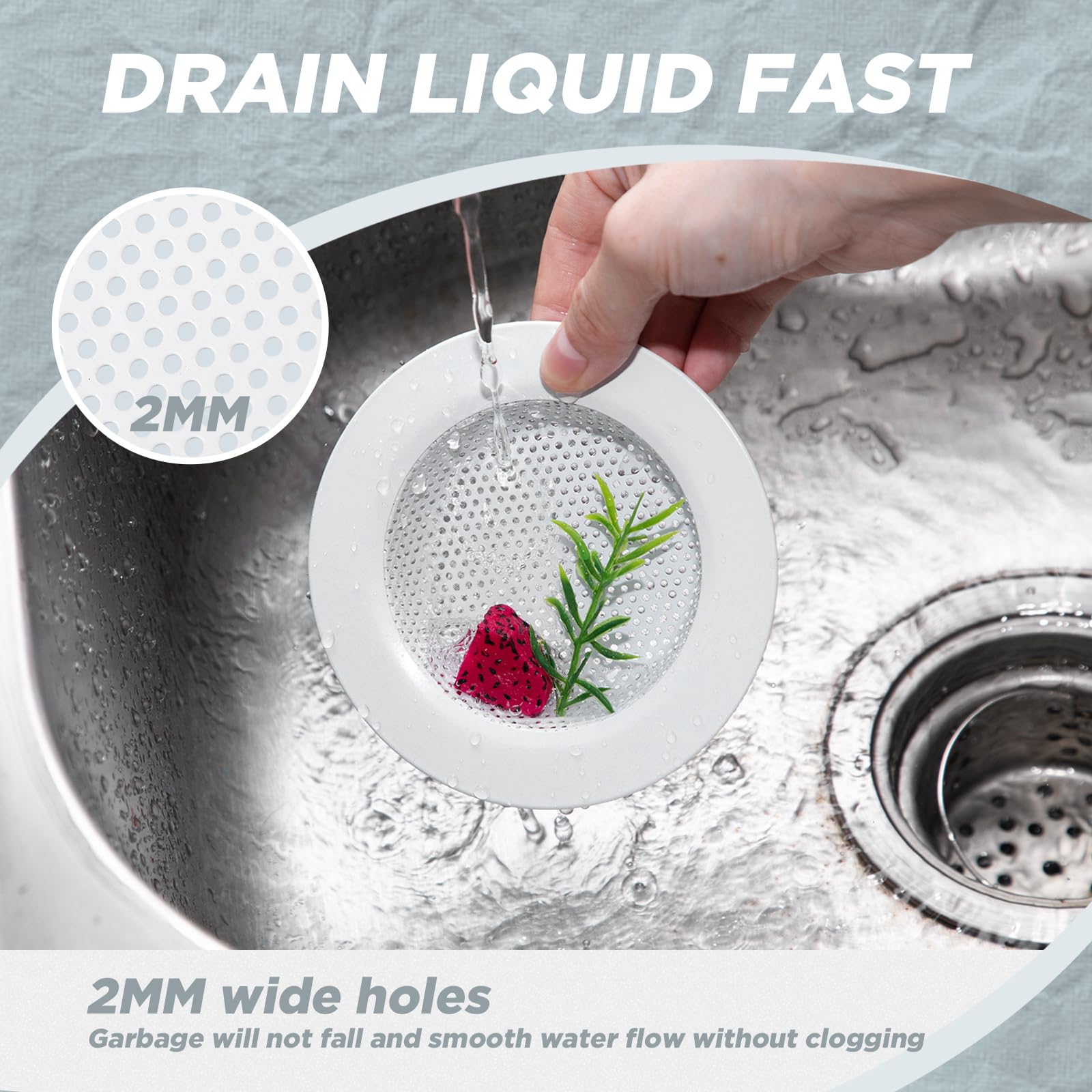 2 Pcs Kitchen Sink Drain Strainer 4.4 Inch (2 Count)
