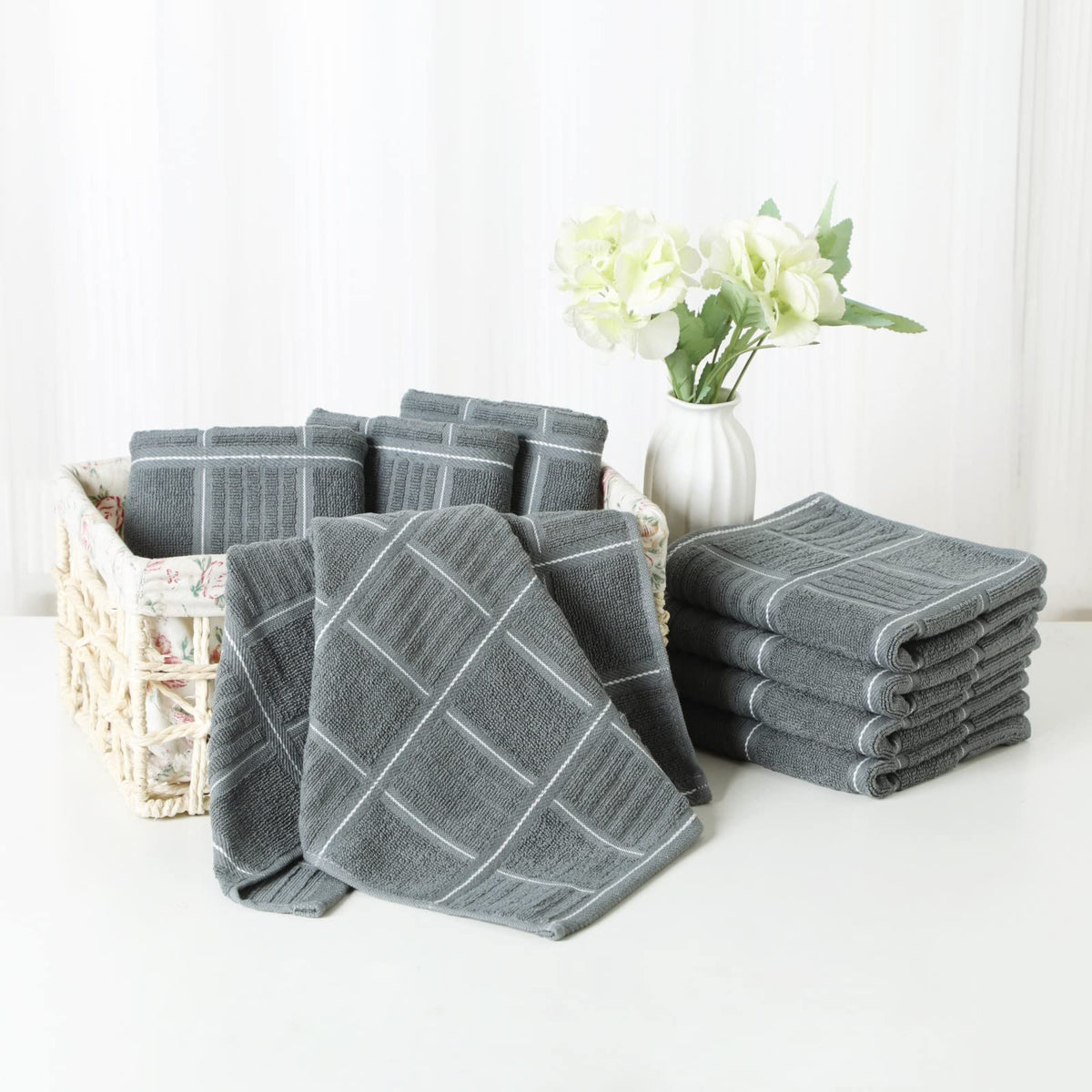 Kitchen Towels and Dishcloths Set (8 Count)