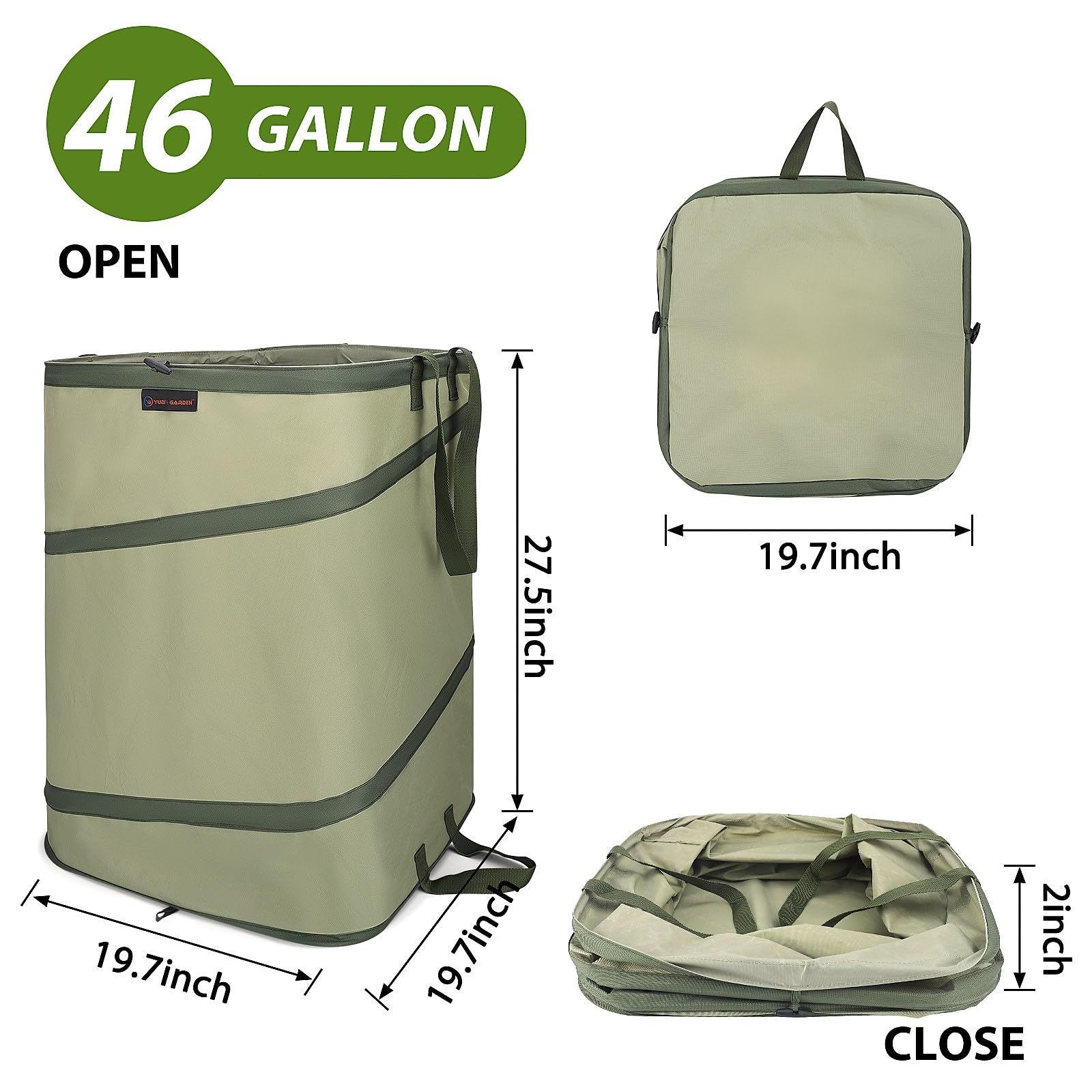 46 Gallon Square Collapsible Yard Waste Containers