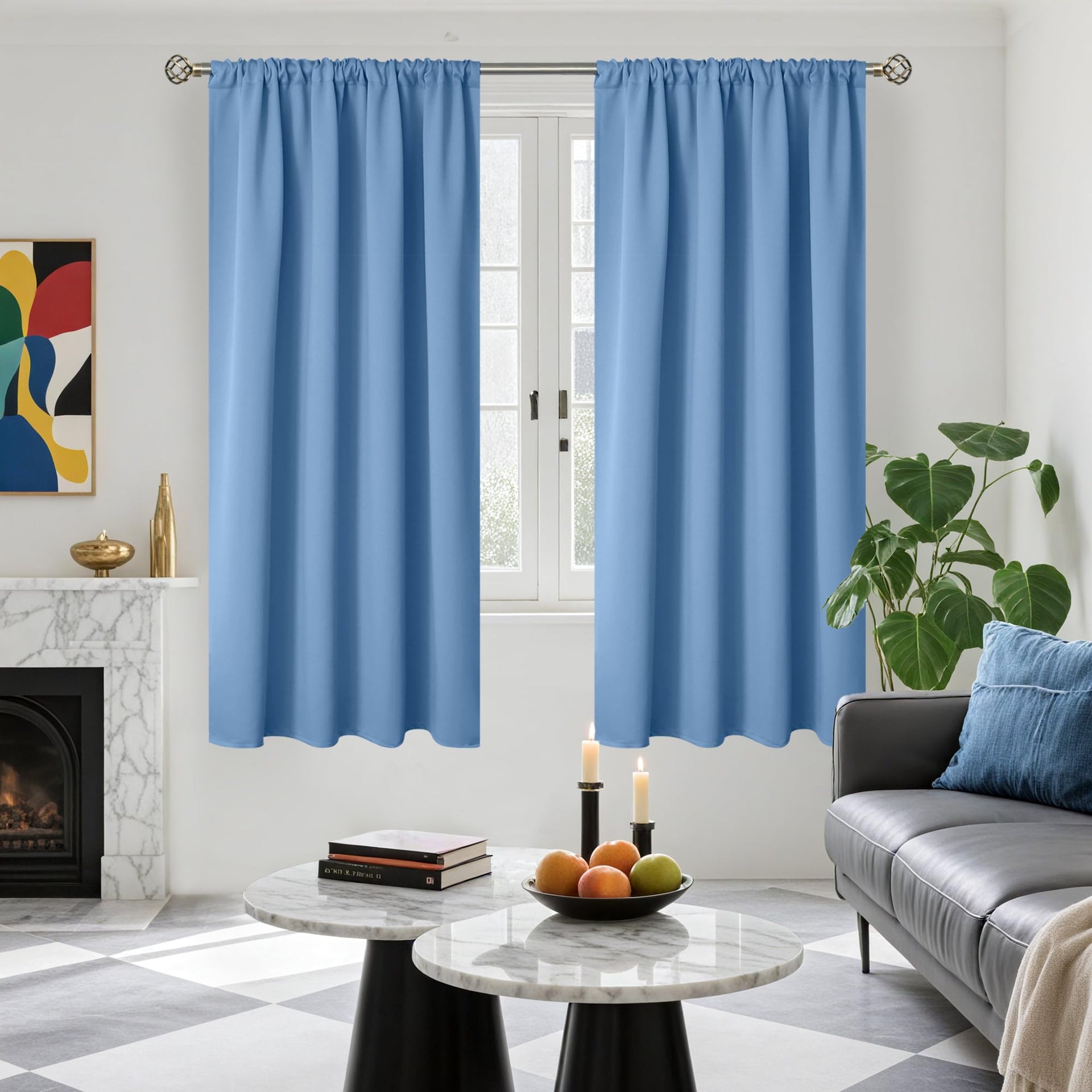 Blackout Curtains 63 Inches Long for Bedroom (2 Count)