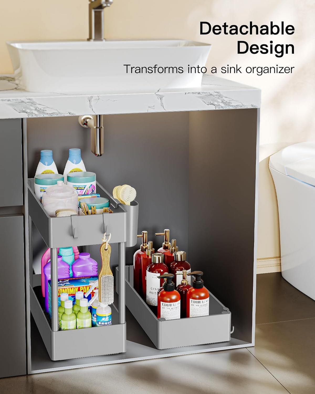3 Tier Slim Storage Cart with Wheels