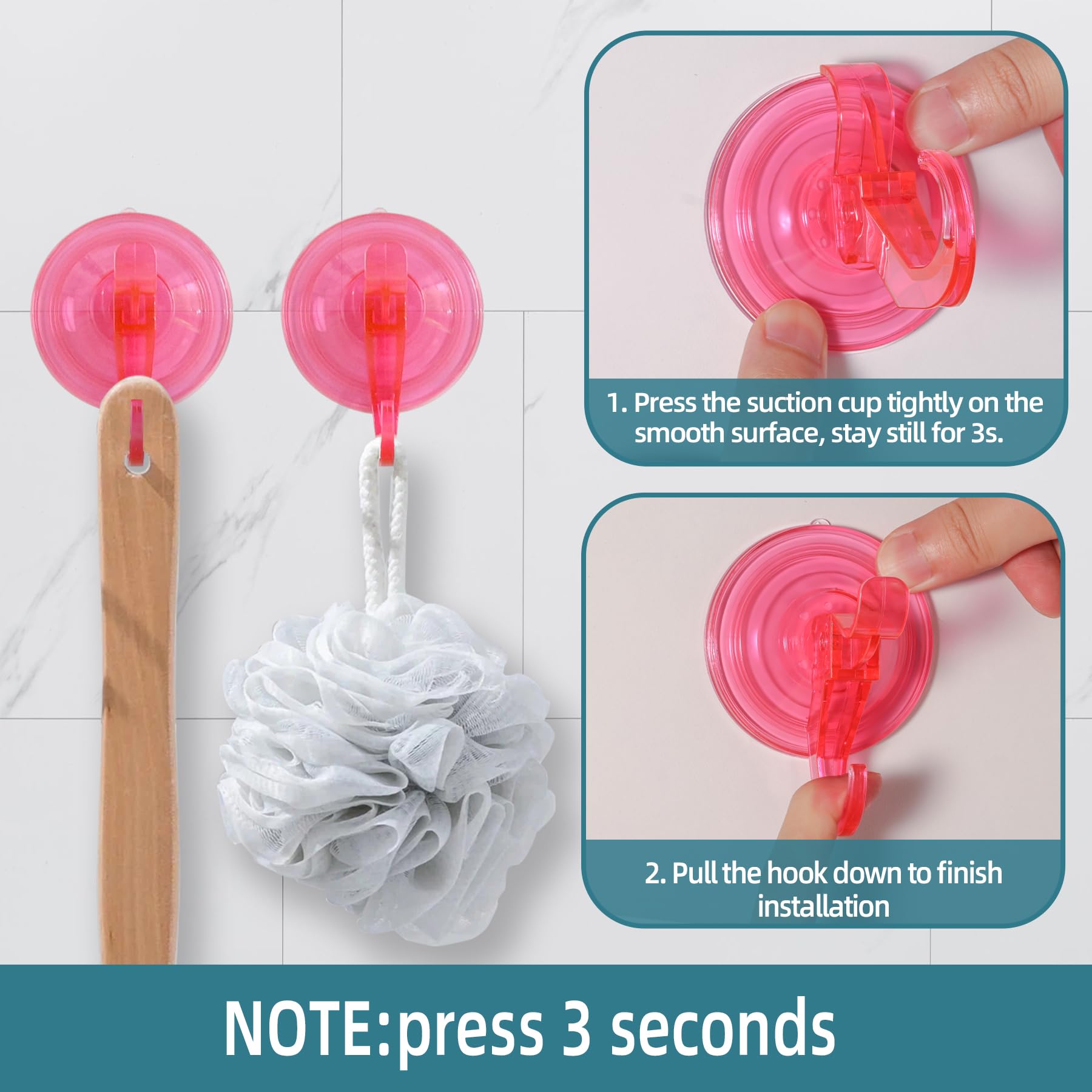 Suction Cup Hooks for Shower (5 Count)