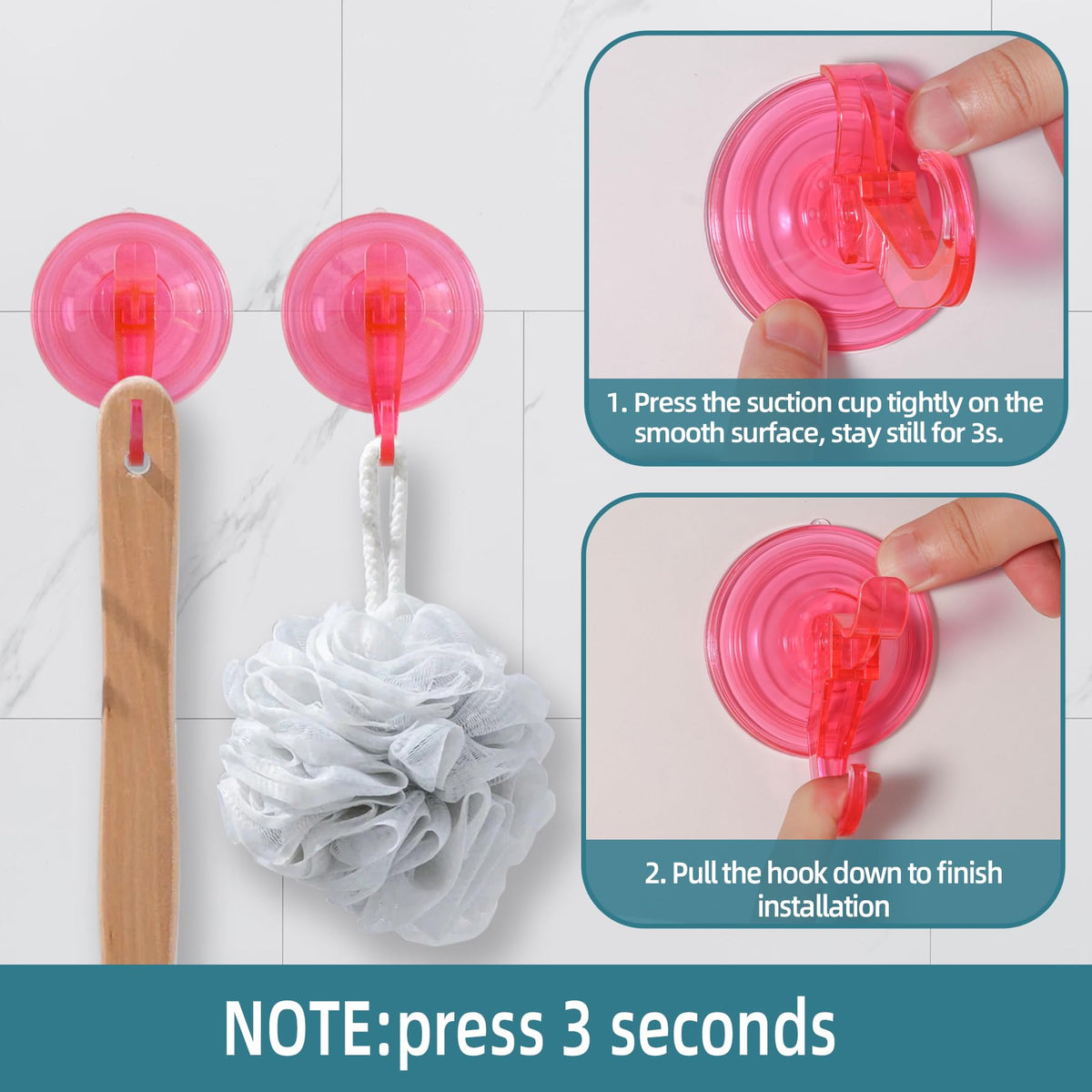 3 Pack Suction Cup Hooks (3 Count)