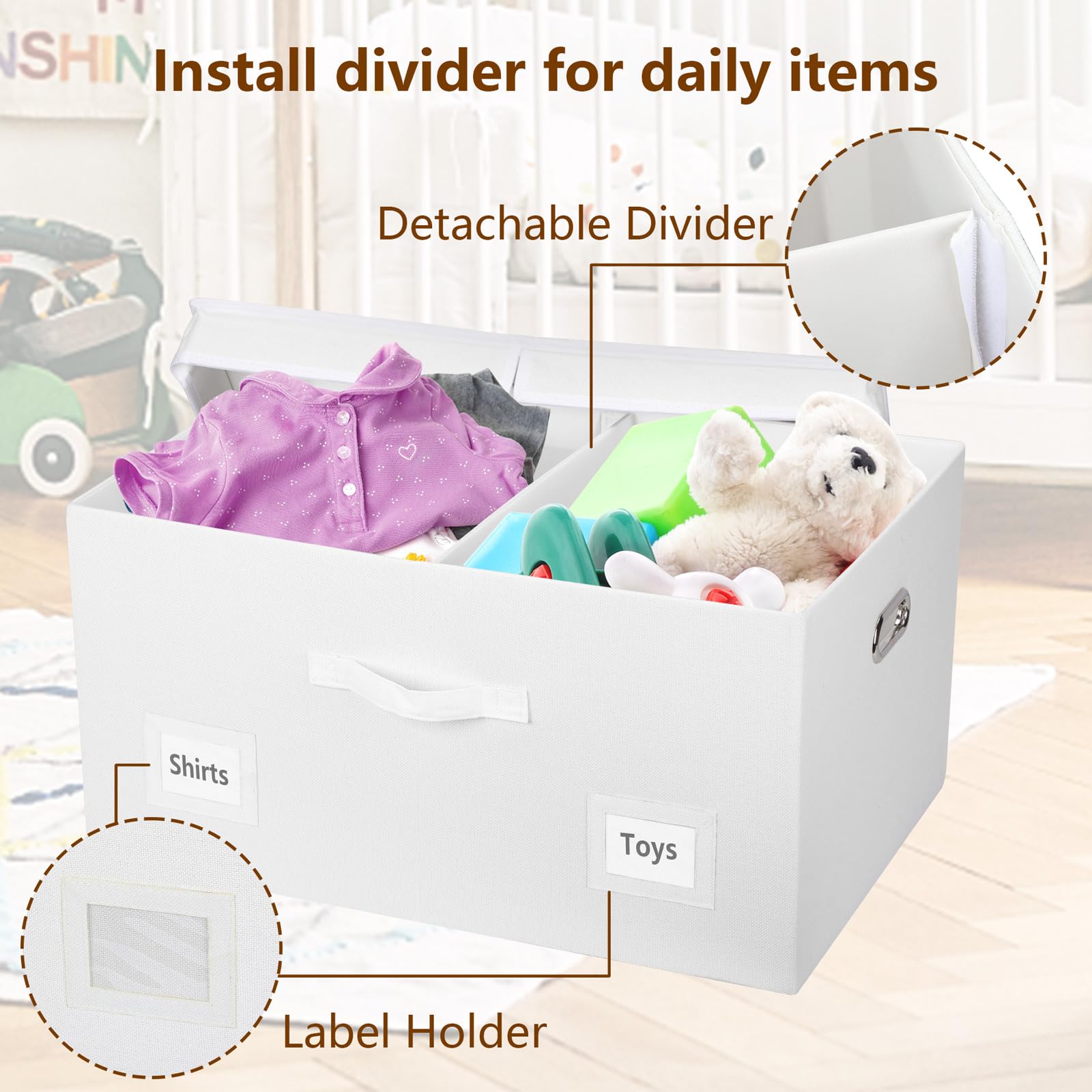 75 Quarts Extra Large Decorative Storage Bins with Lids (3 Count)