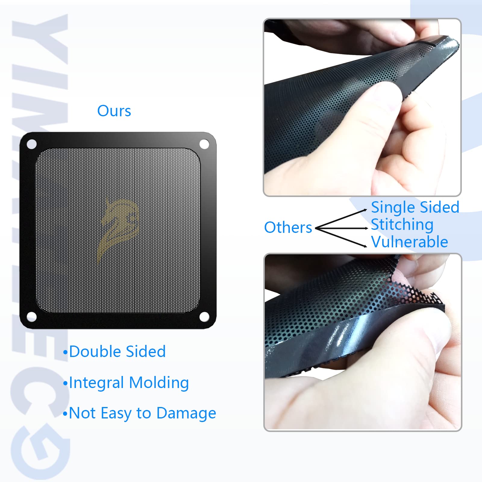 140mm Fan Filter PC Dust Filter Computer Fan Grills Dust Mesh Magnetic Frame PC Case Cover Dustproof PVC 50 Mesh (2 Count)