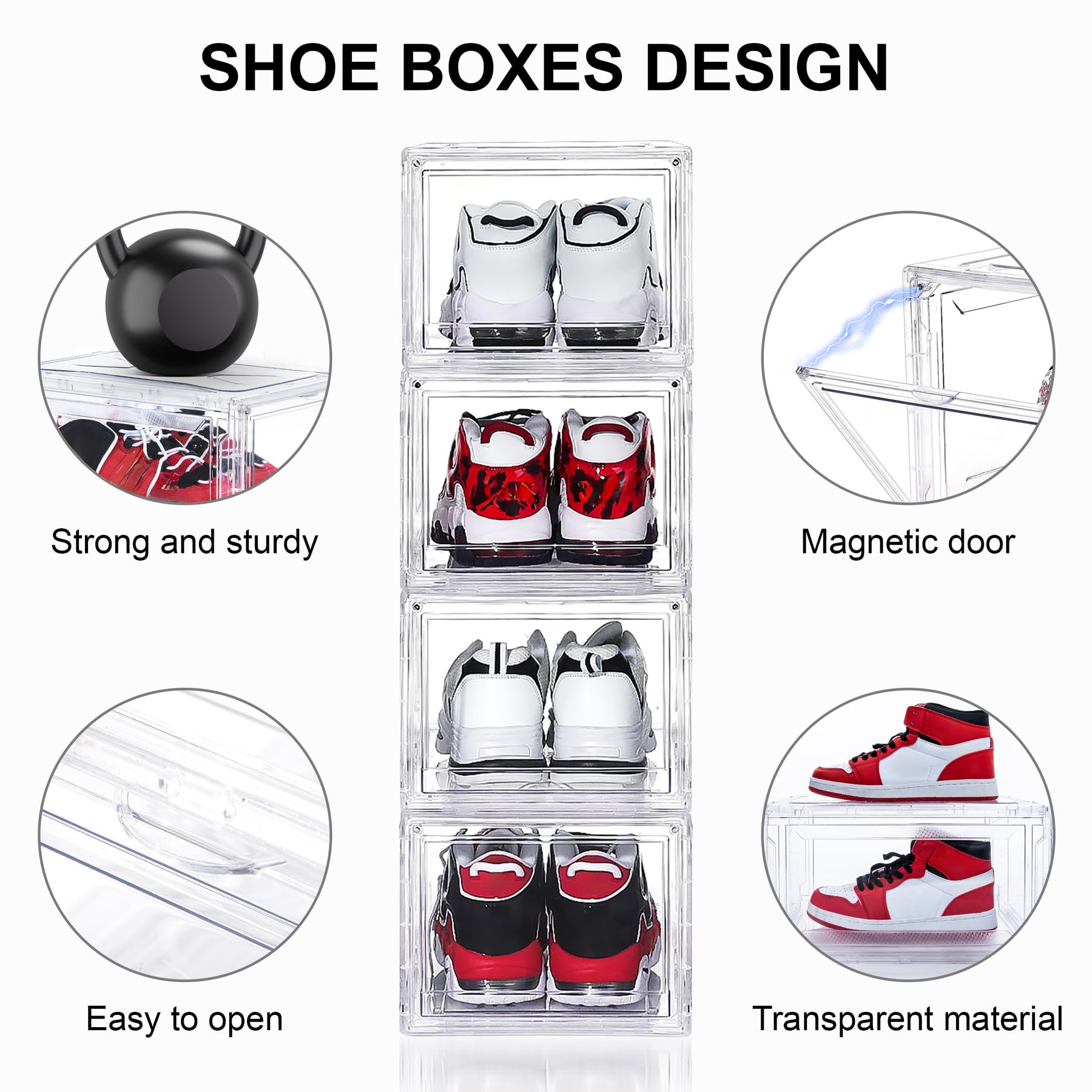 6 Pack Acrylic Shoe Boxes (6 Count)